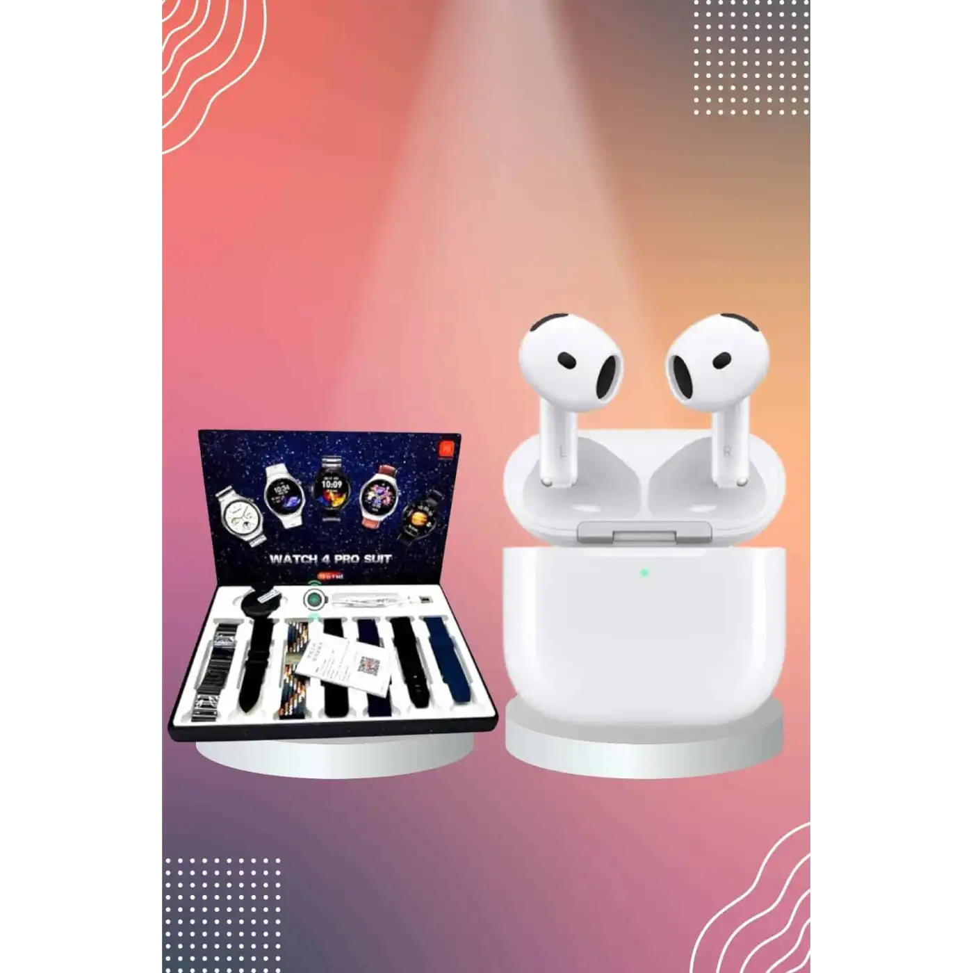 3.Nesil TWS Bluetooth Kulaklık Bluetooth Bağlantılı Akıllı Saat Amoled Ekran Plastik Hasır Kordon