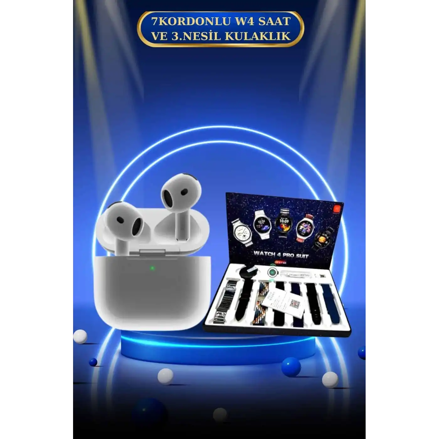 3.Nesil TWS Bluetooth Kulaklık Bluetooth Bağlantılı Akıllı Saat Amoled Ekran Plastik Hasır Kordon