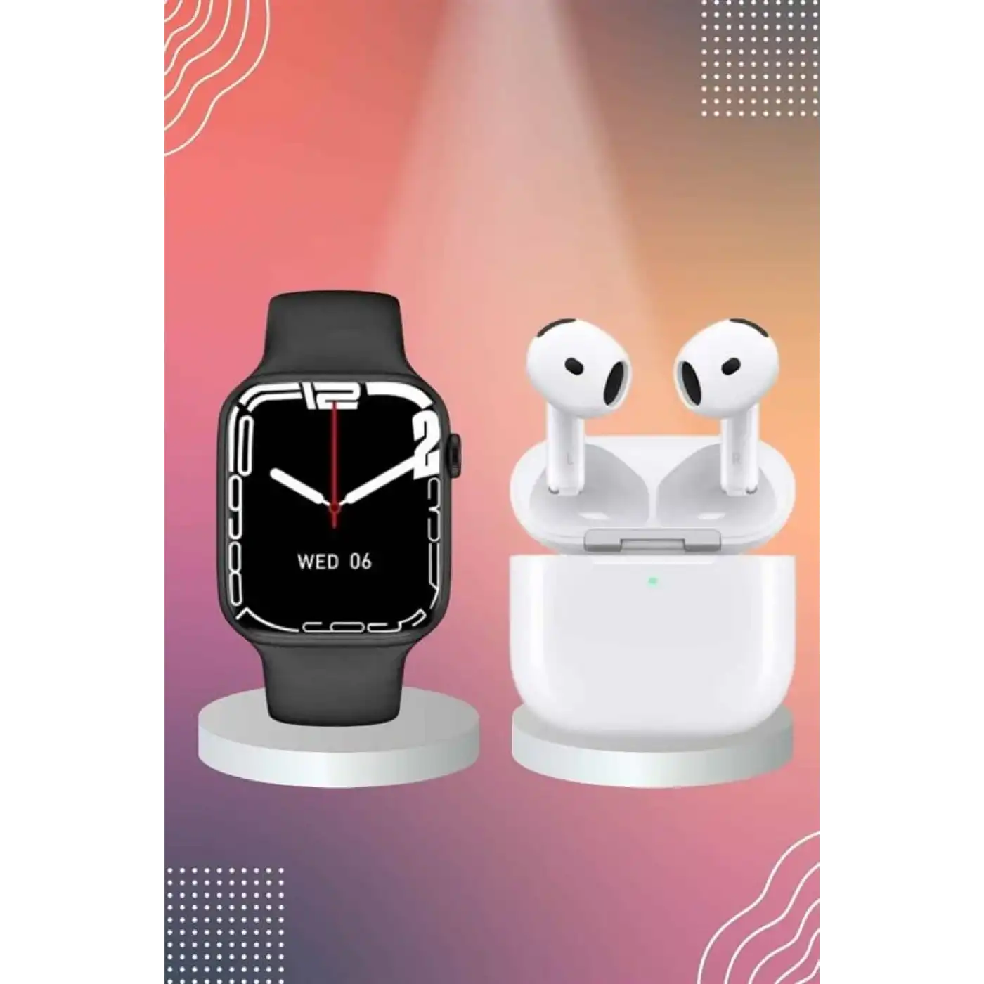 3.Nesil TWS Bluetooth Kulaklık ve Dokunmatik Ekran Akıllı Saat Sesli Görüşme