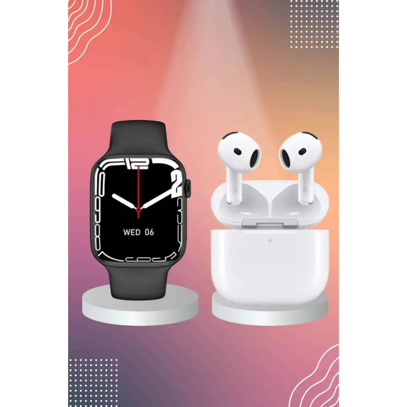 3.Nesil TWS Bluetooth Kulaklık ve Dokunmatik Ekran Akıllı Saat Sesli Görüşme