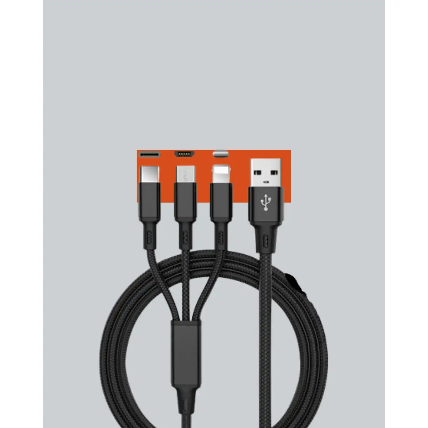 3’ü 1 Arada Hızlı Şarj Kablosu – iOS Android Type-C Uyumlu