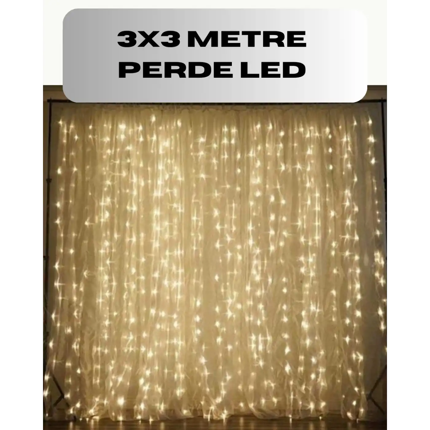 3x3 Perde LED Işık Şelale Model Özel Gün Dekoratif Aydınlatma