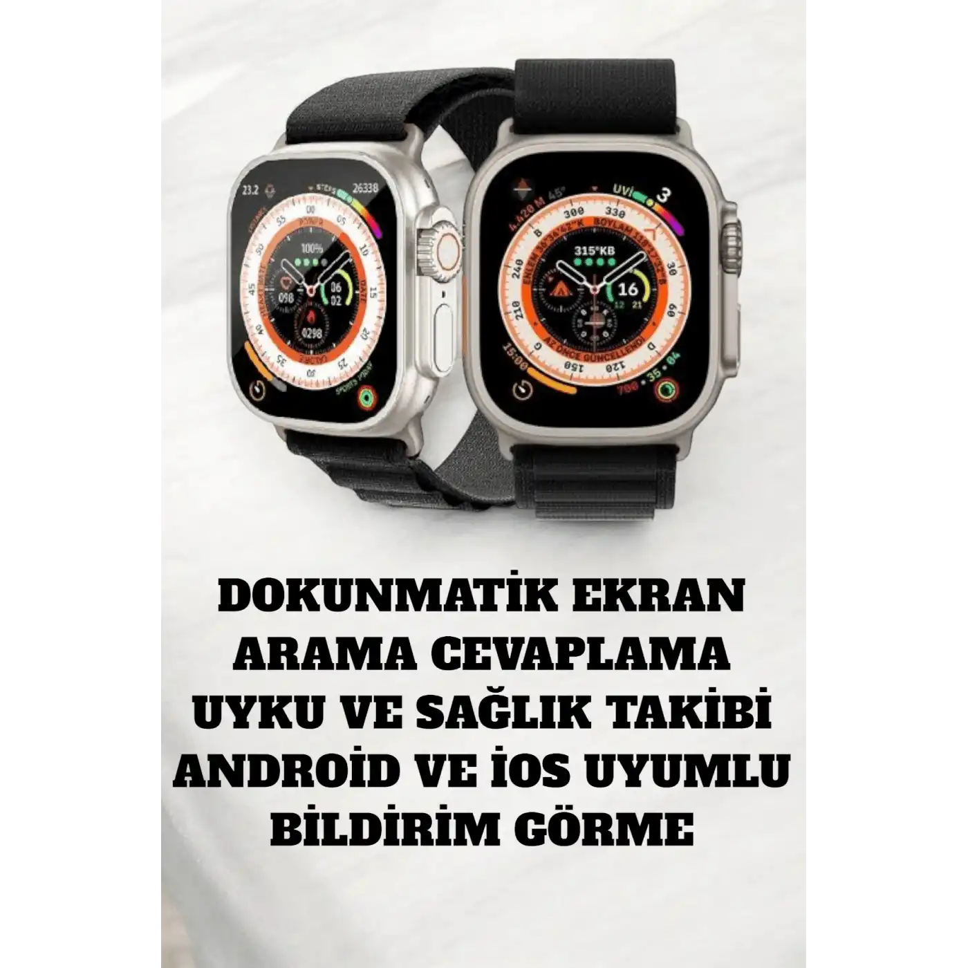 49MM Ekranlı, Kan Basıncı ve Adımsayar Özellikli Bluetooth Akıllı Saat