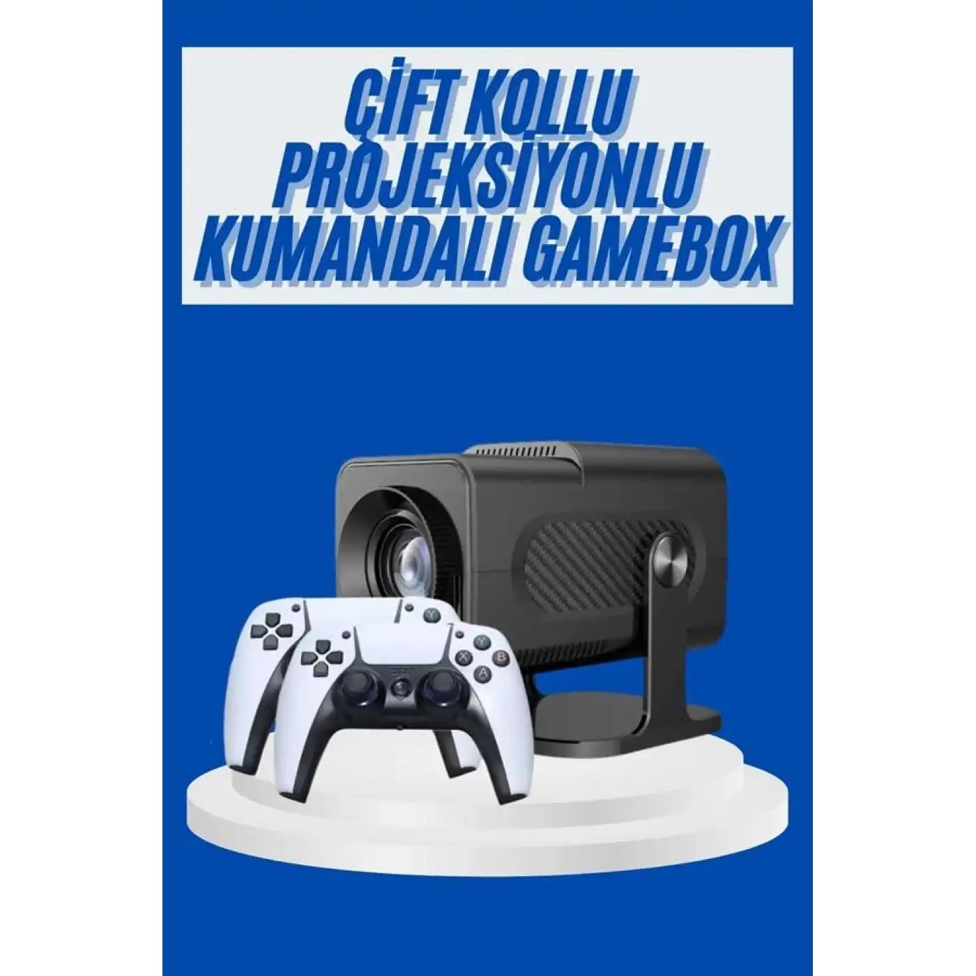 4K Android Smart Wi-fi Çift Kollu Projeksiyon Game Box Kumandalı Taşınabilir Yeni Nesil