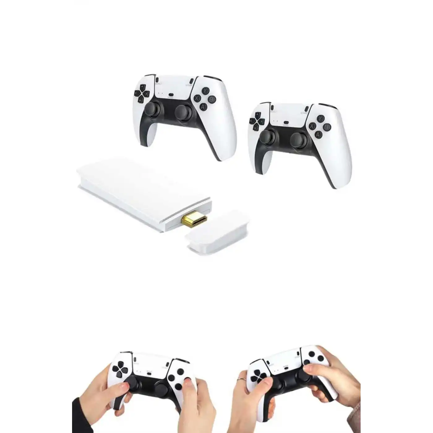 4K HD Görüntü Kaliteli Retro Game Stick 20000 Oyunlu Çift Kollu Beyaz Game Stick
