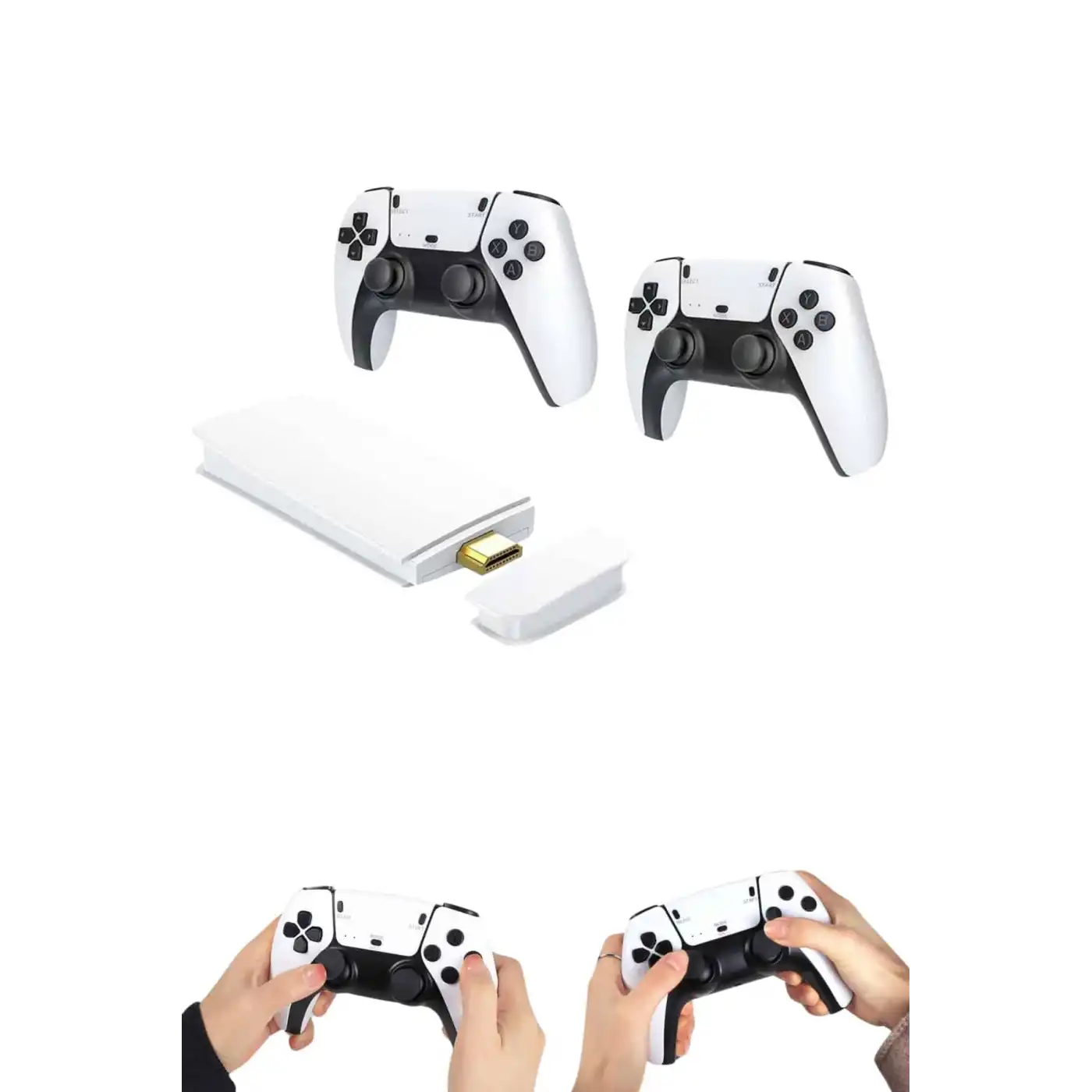 4K HD Görüntü Kaliteli Retro Game Stick 20000 Oyunlu Çift Kollu Beyaz Game Stick