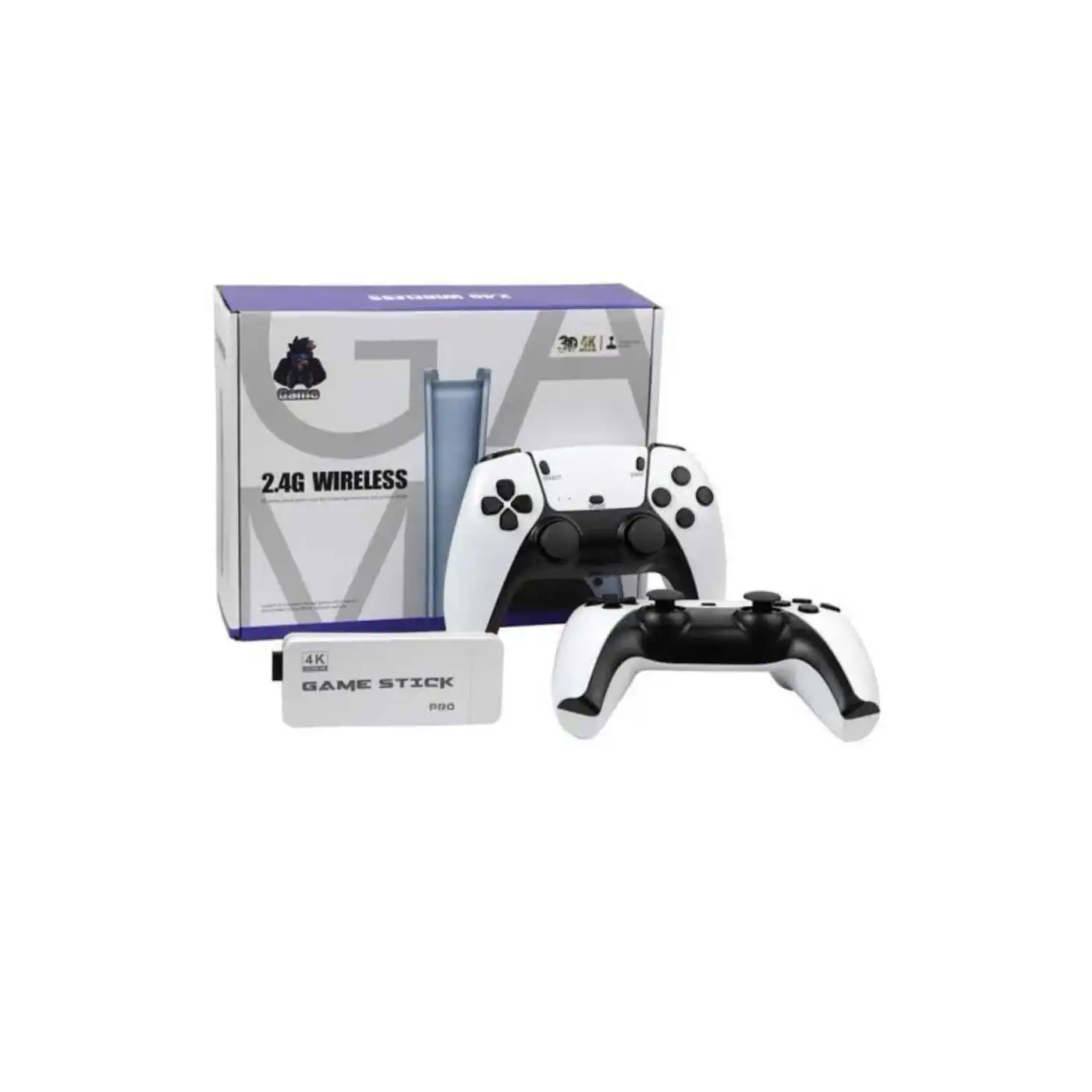 4K HD Görüntü Kaliteli Retro Game Stick 20000 Oyunlu Çift Kollu Beyaz Game Stick