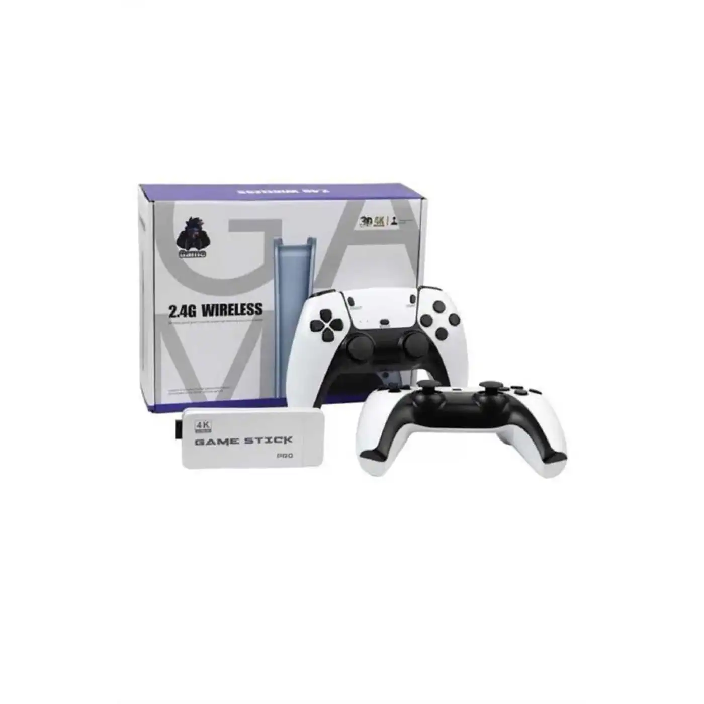 4K HD Görüntü Kaliteli Retro Game Stick 20000 Oyunlu Çift Kollu Beyaz Game Stick