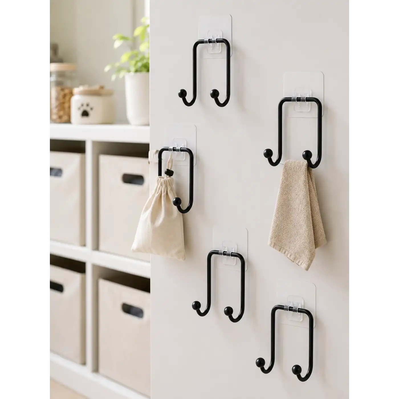 5 Adet Yapışkanlı Askı Çok Amaçlı Mutfak Banyo Düzenleyici Askılık