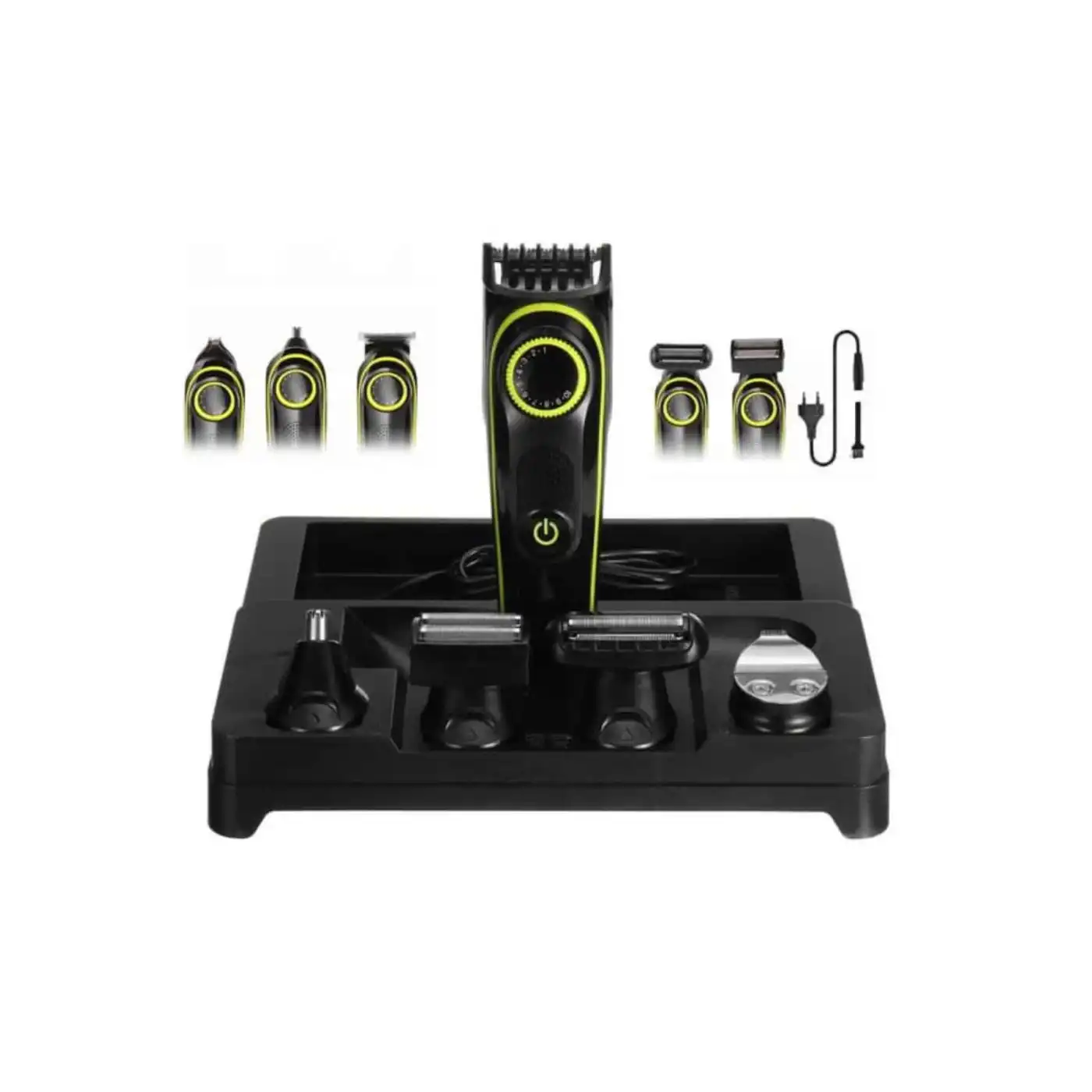 5 Başlıklı Şarjlı Tıraş Makinesi Led Ekran Saç Sakal Ense Tıraşına Uygun Bakım Seti