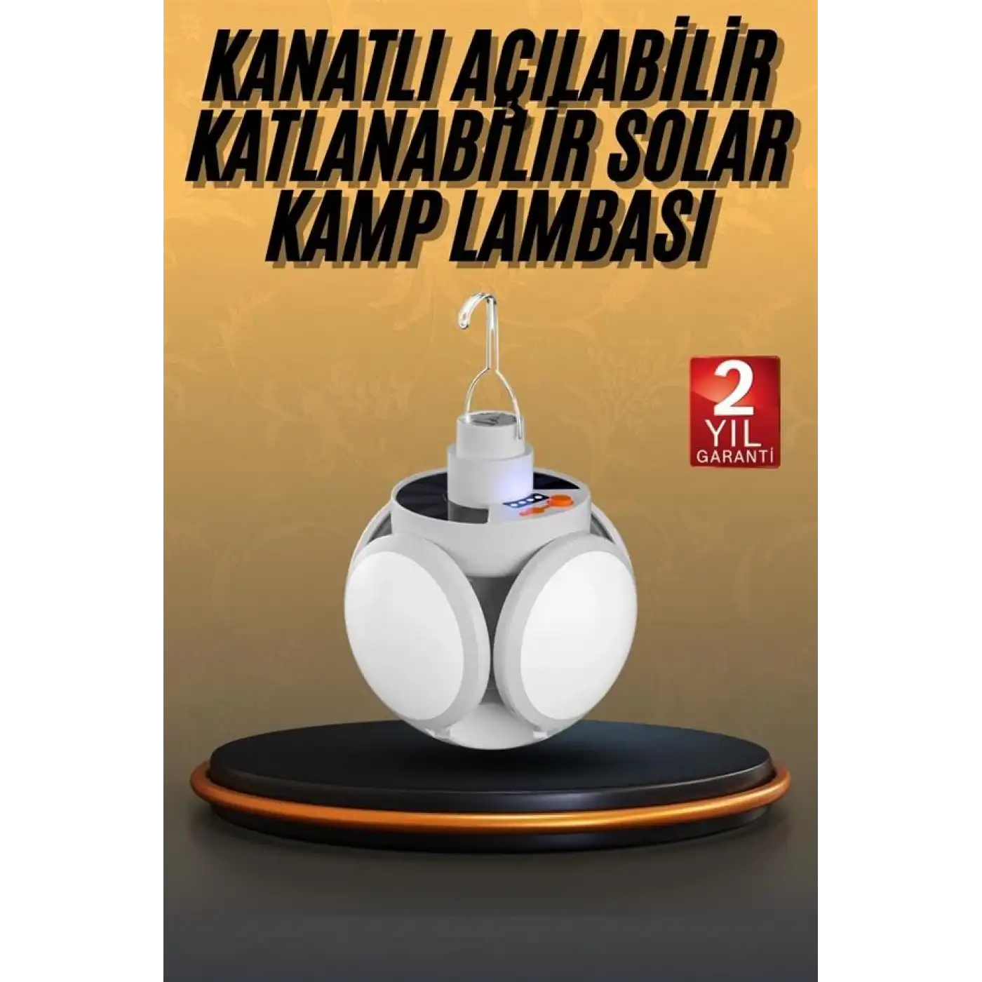 5 Kanatlı Bahçe Aydınlatma Led Askılı Solar Güneş Enerji Usb Sarjlı