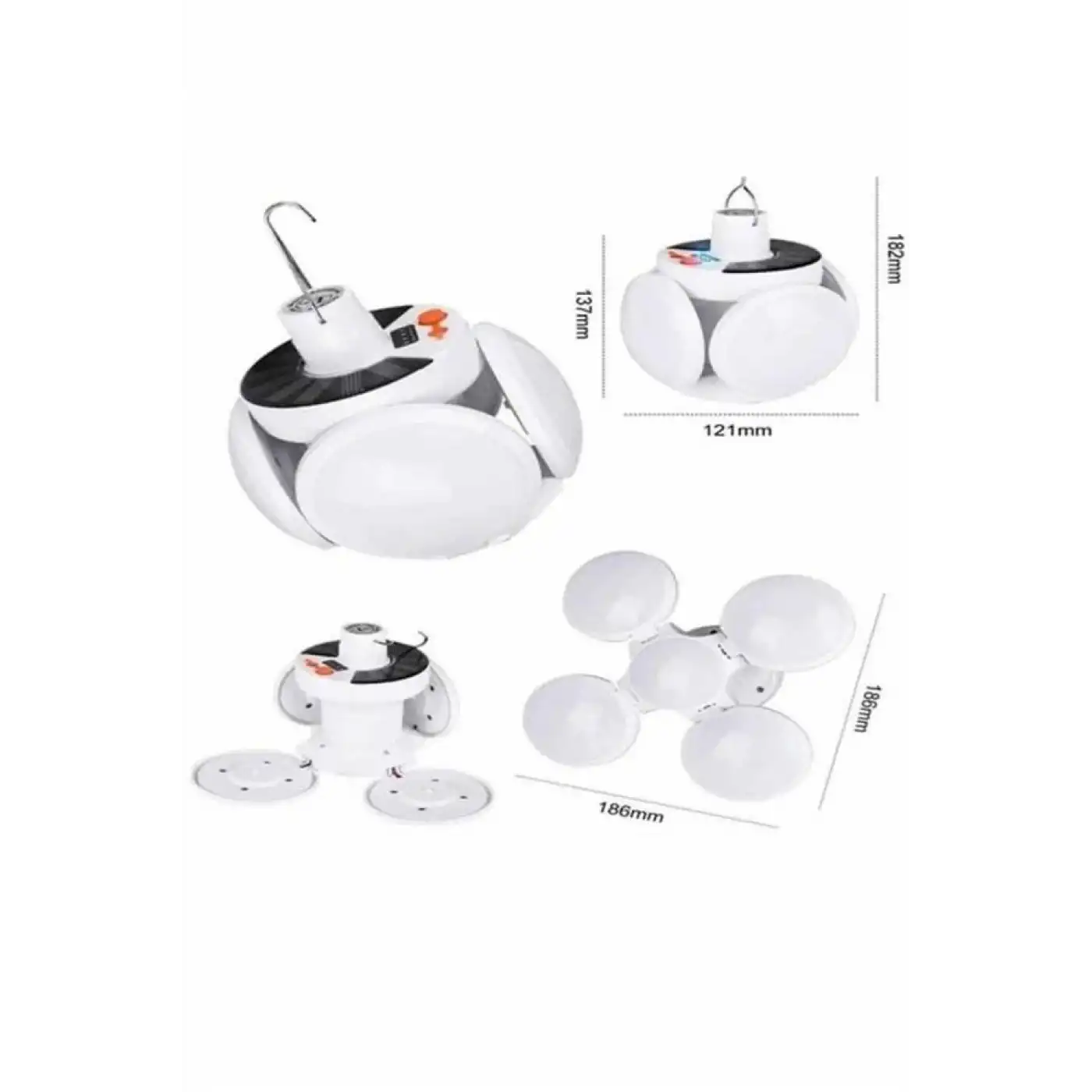 5 Kanatlı Bahçe Aydınlatma Led Askılı Solar Güneş Enerji Usb Sarjlı