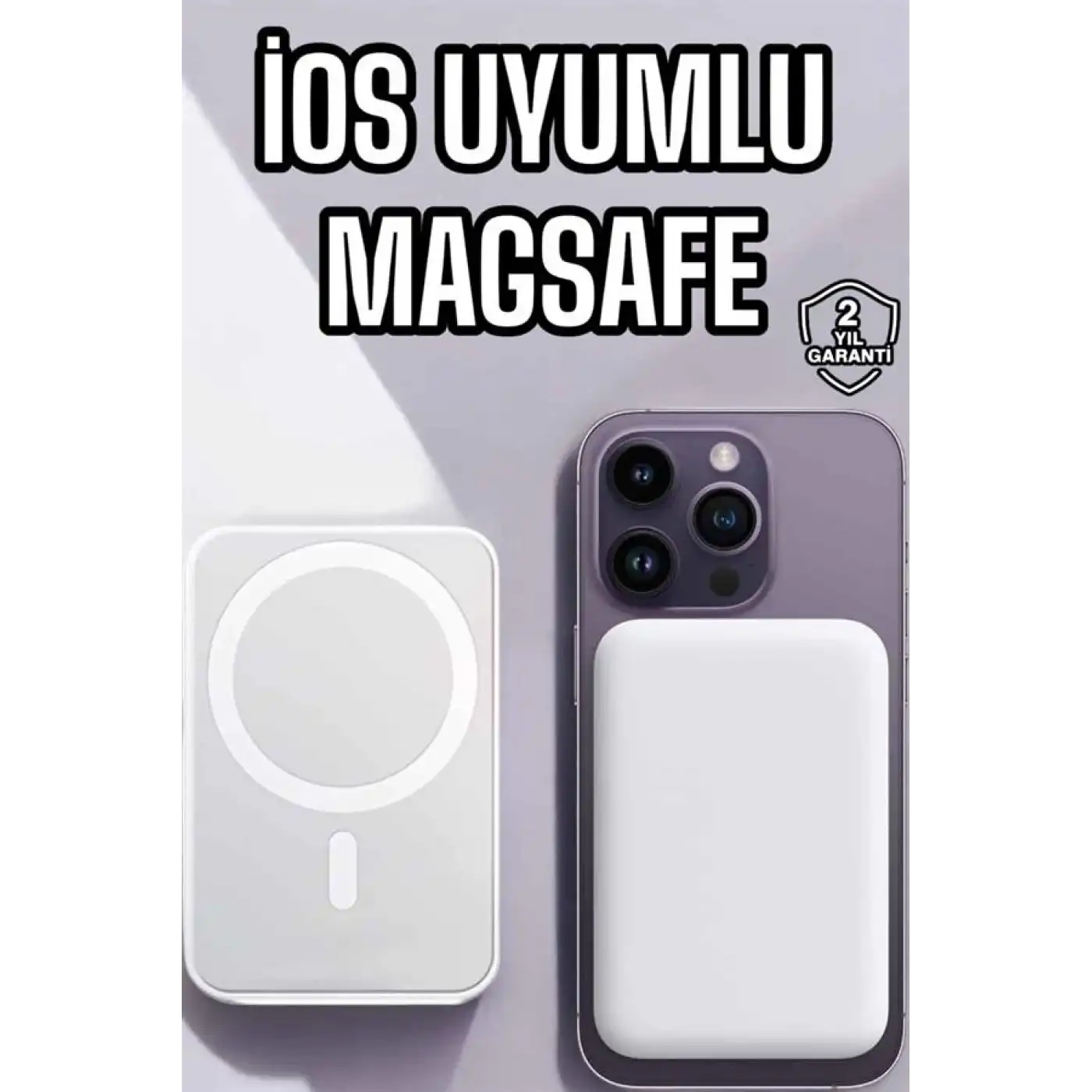 5000 Mah İOS Uyumlu Magsafe Kablosuz Şarj Hızlı Şarj Desteği