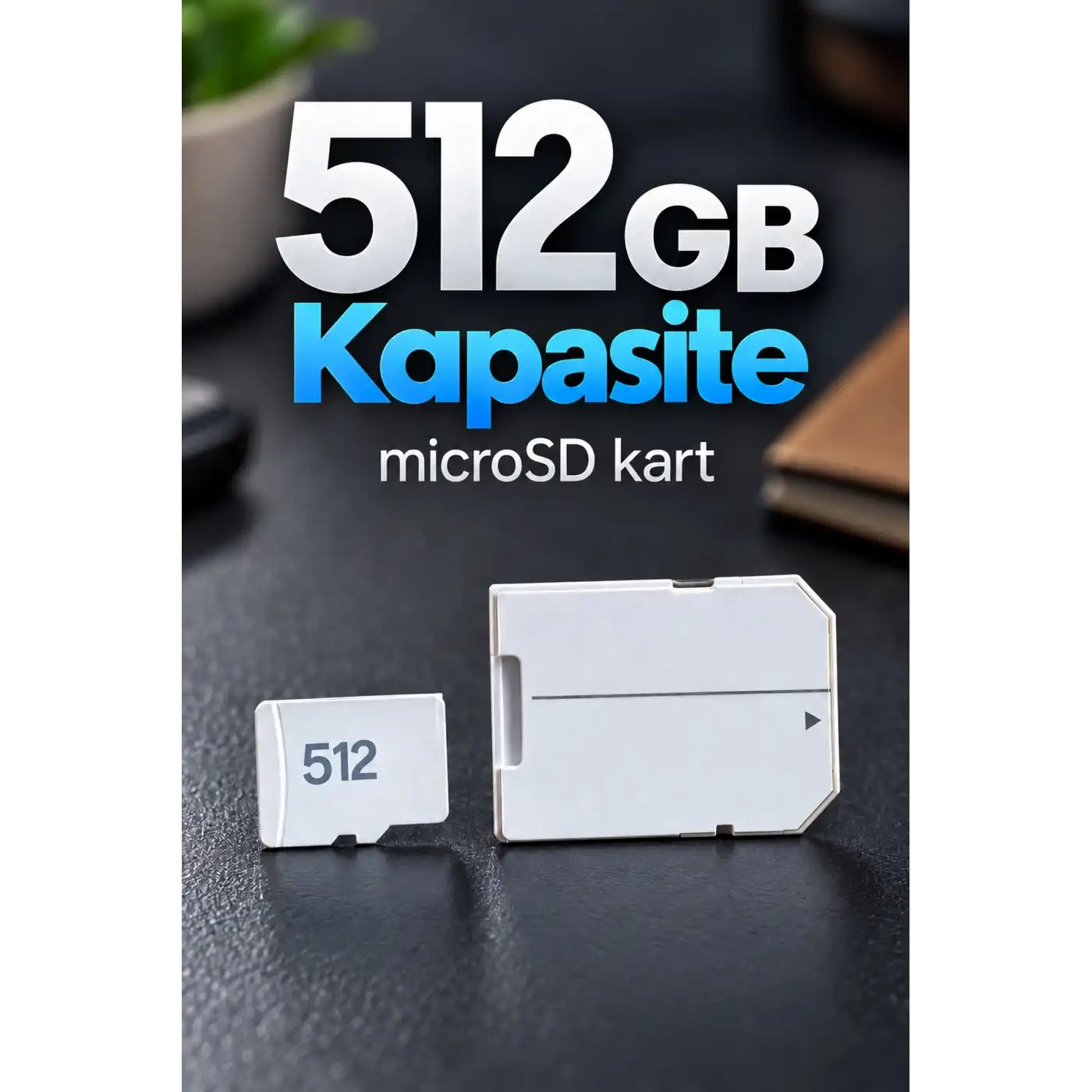512 GB Bellek Kartı MicroSD ve SD Adaptör