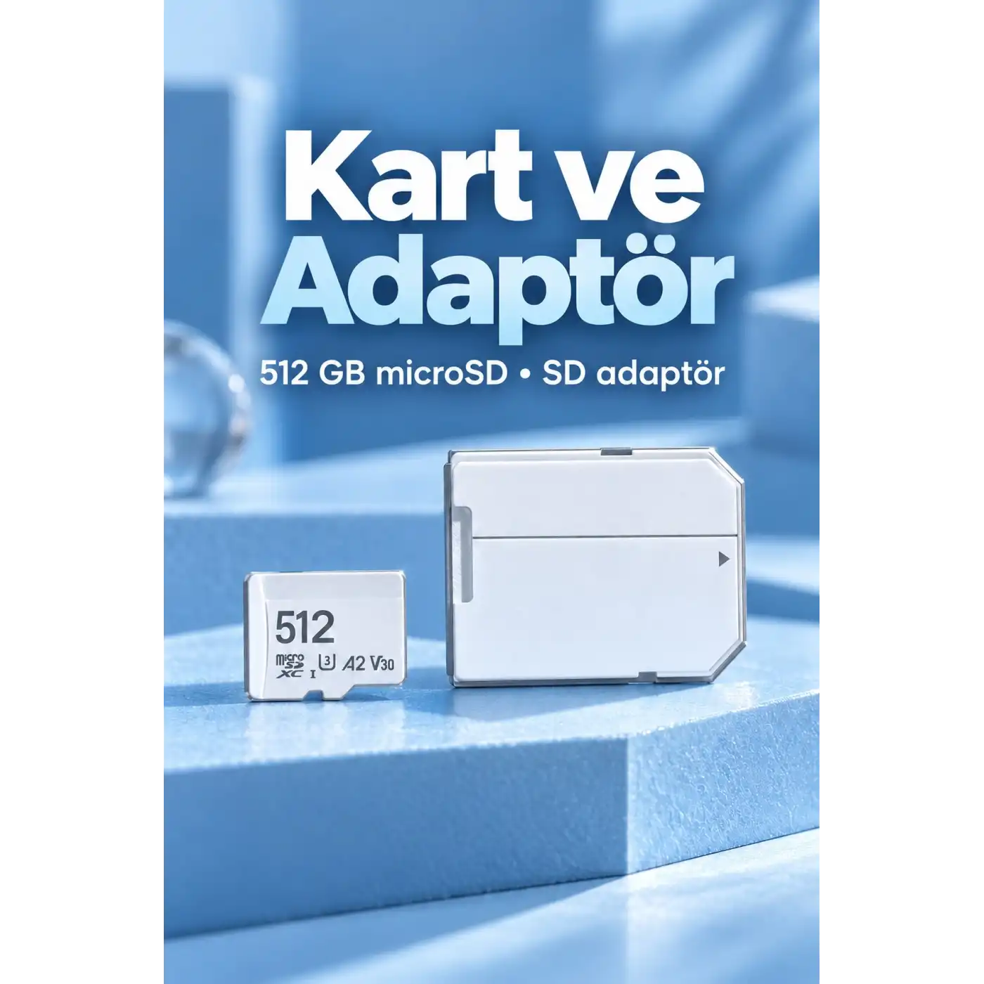 512 GB Bellek Kartı MicroSD ve SD Adaptör