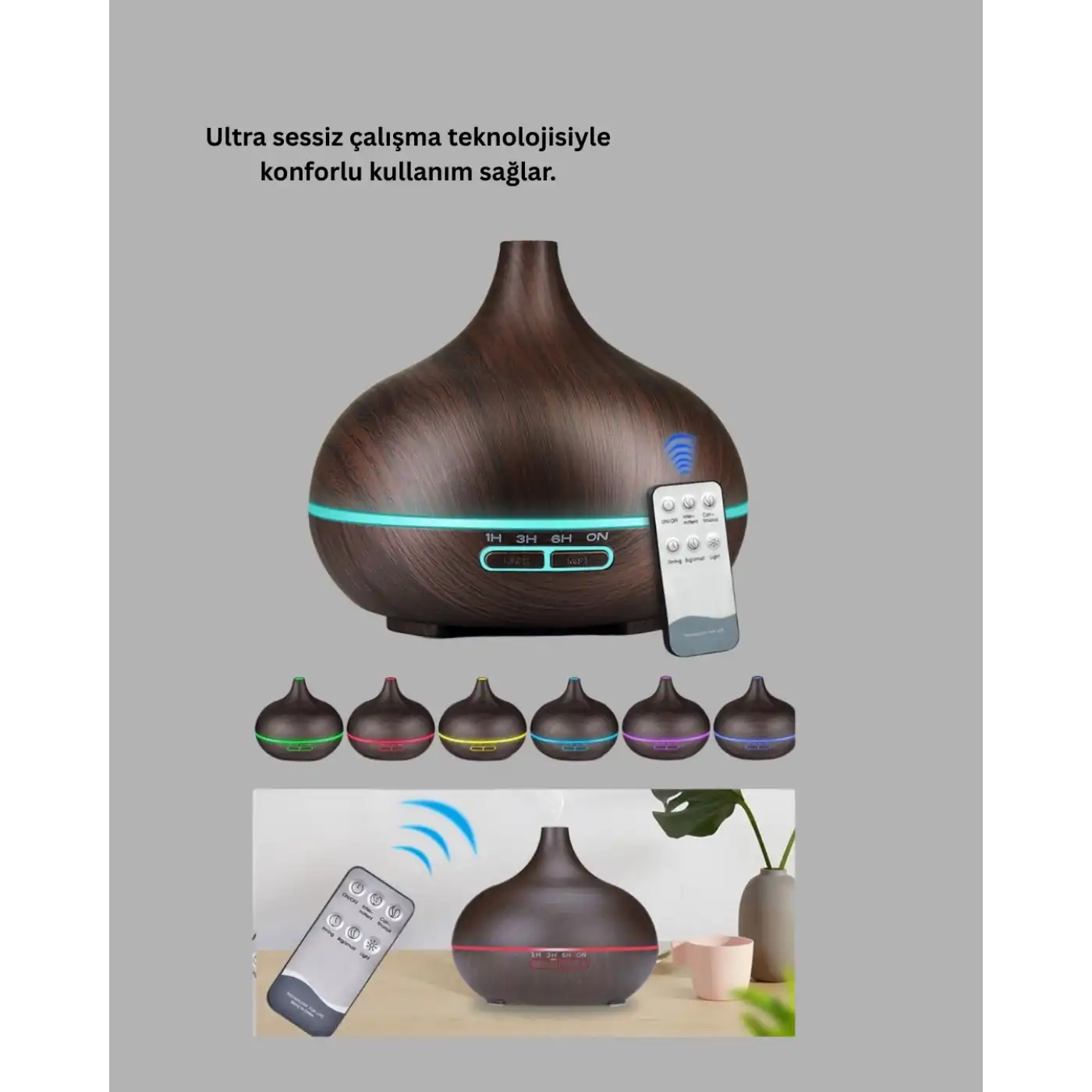 550ML Ultrasonik Hava Nemlendirici ve Aromaterapi Difüzörü
