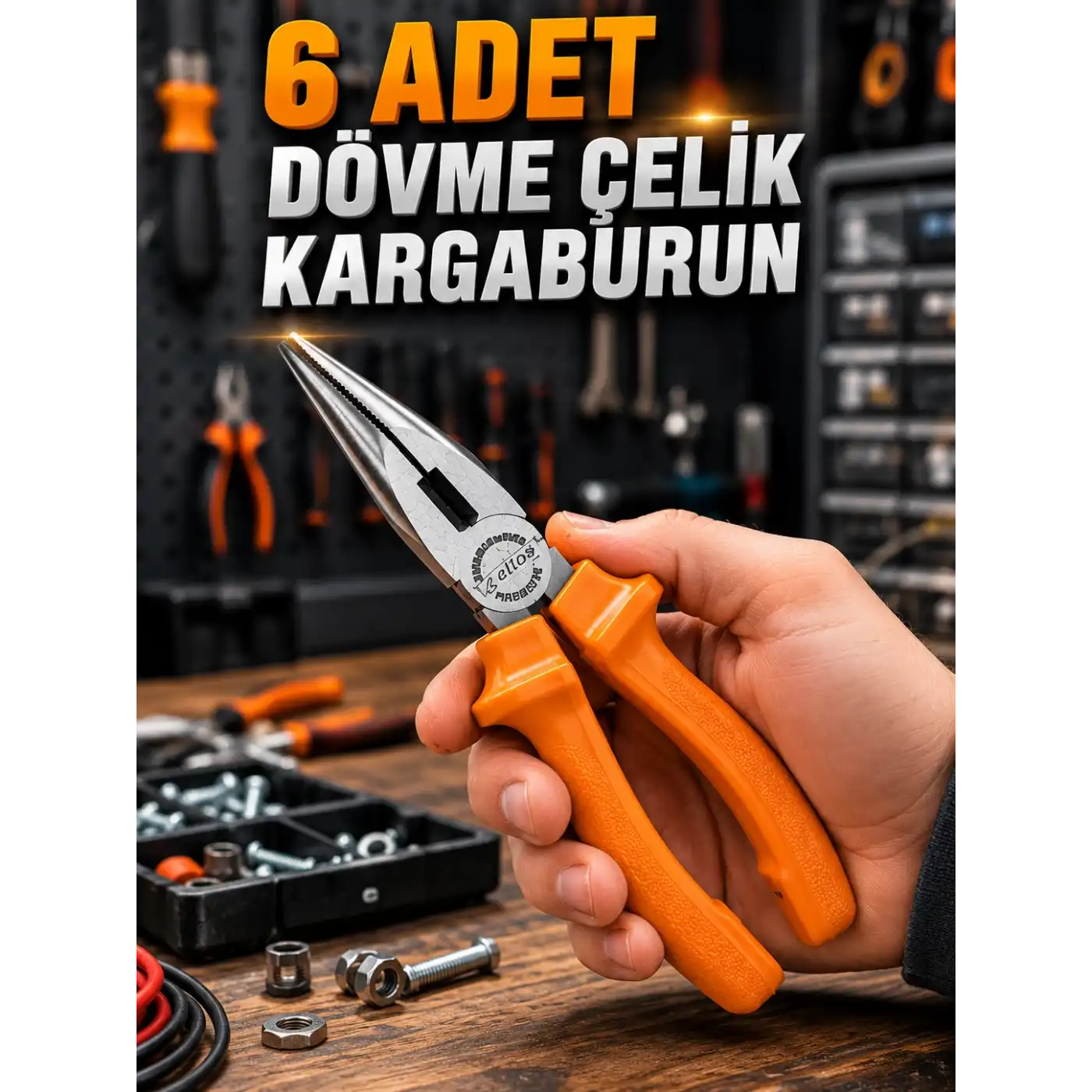 6 Adet Dövme Çelik Kargaburun Seti