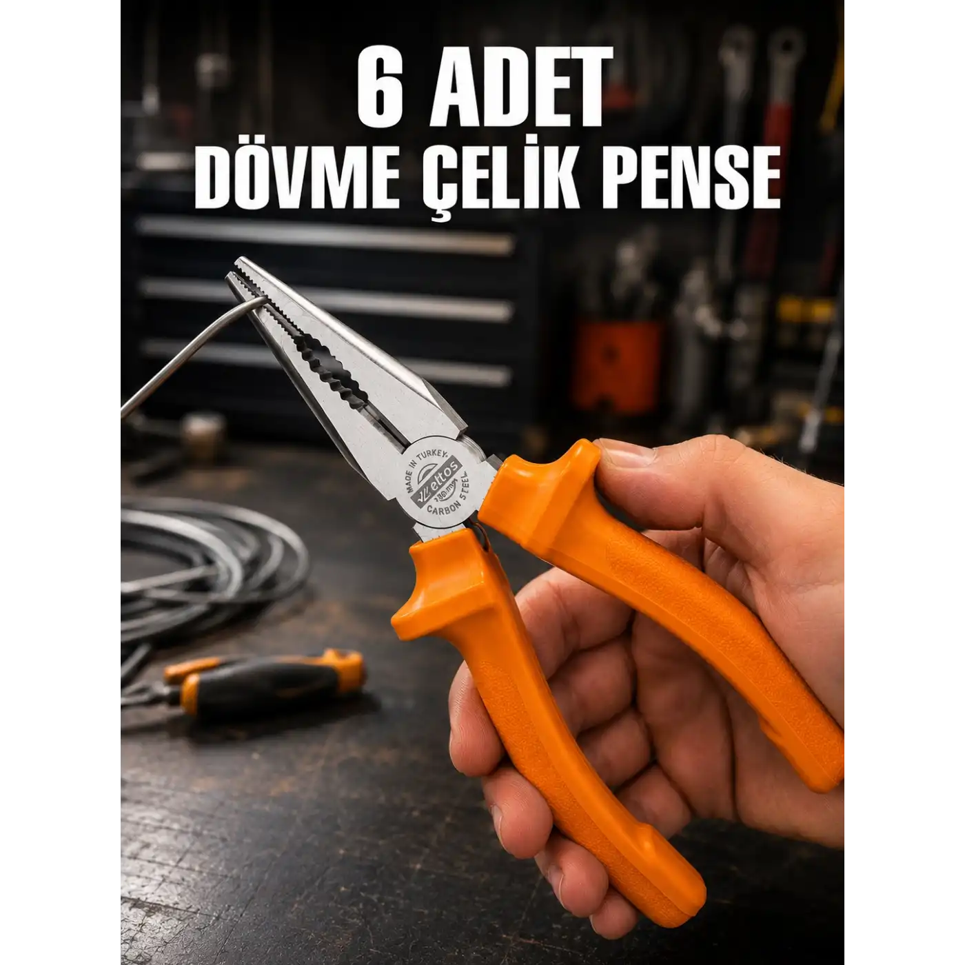 6 Adet Dövme Çelik Pense El Aleti Seti
