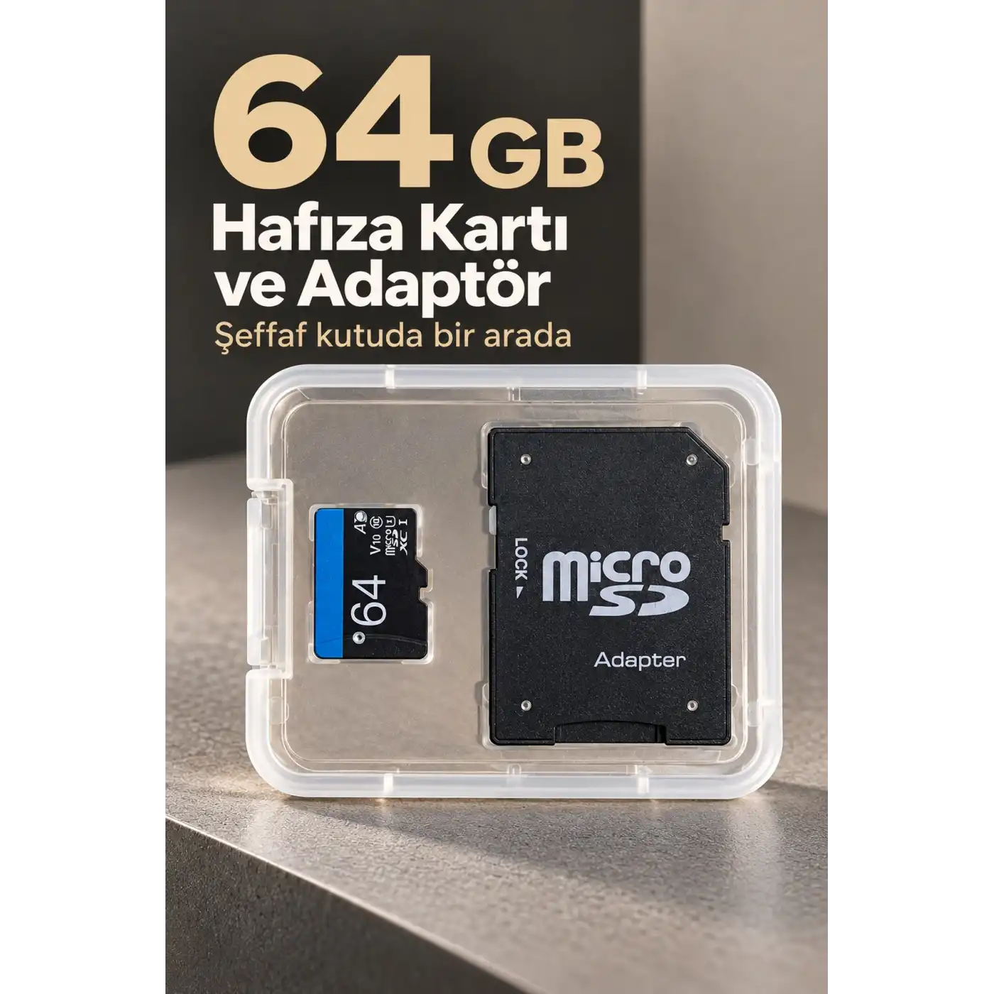 64 GB Micro SD Hafıza Kartı ve Adaptör