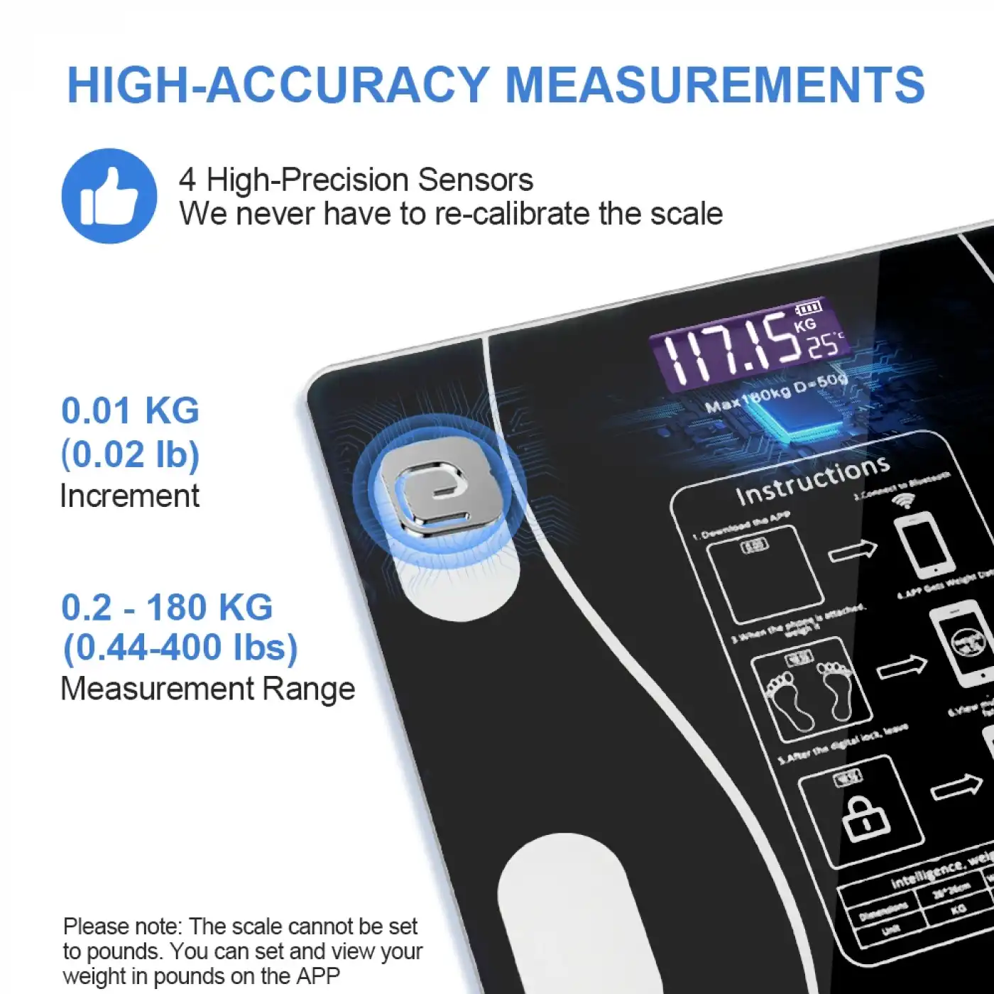 Akıllı Kablosuz Dijital Banyo Ve Vücut Yağ Ağırlık Ölçeği Vücut Kompozisyonu Analizörü Bluetoothlu Tartı