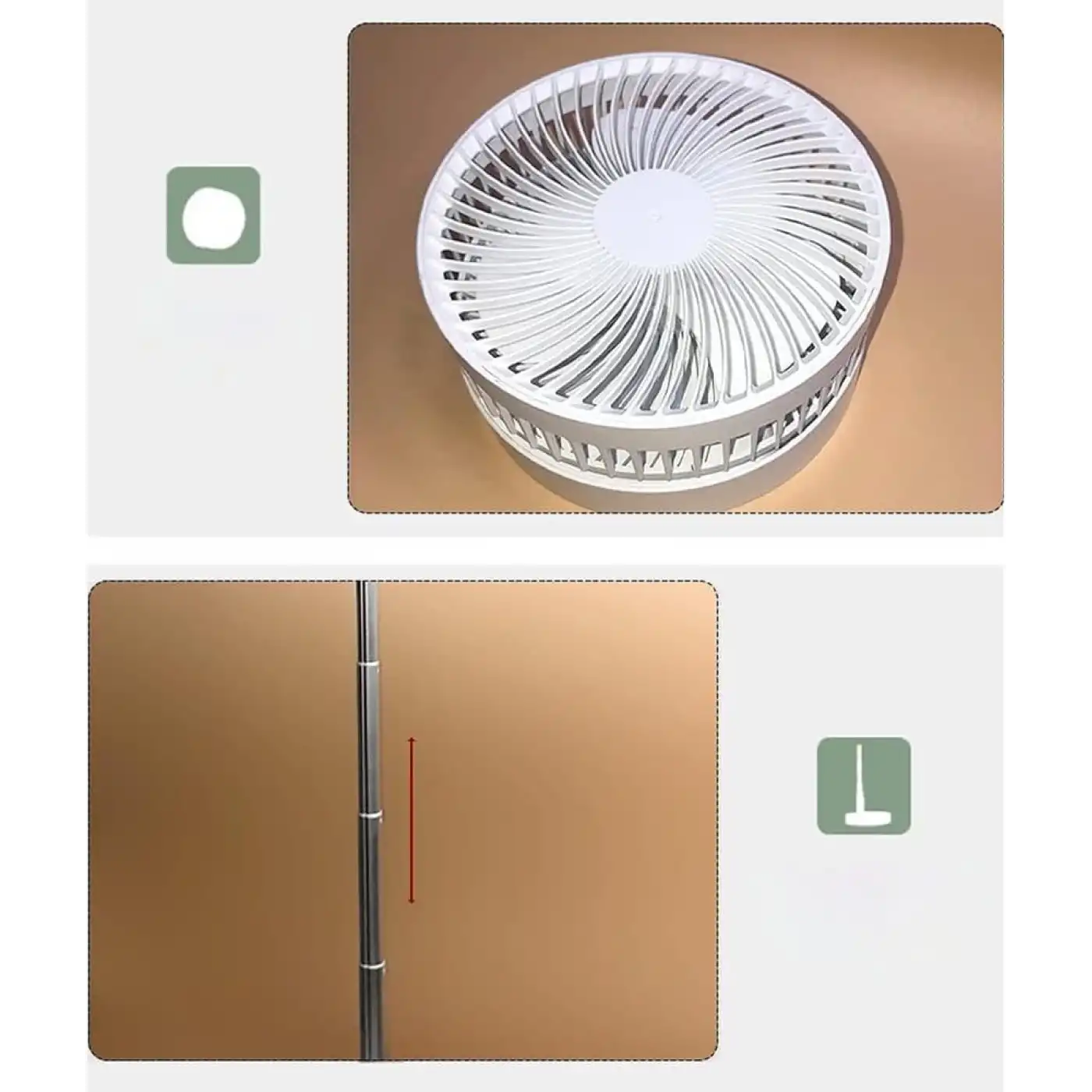 Teleskopik Fan Vantilatör 4 Modlu Şarjlı Katlanabilir Yükseltilebilir Taşınabilir Serinletici Portatif Masa Vantilatörü