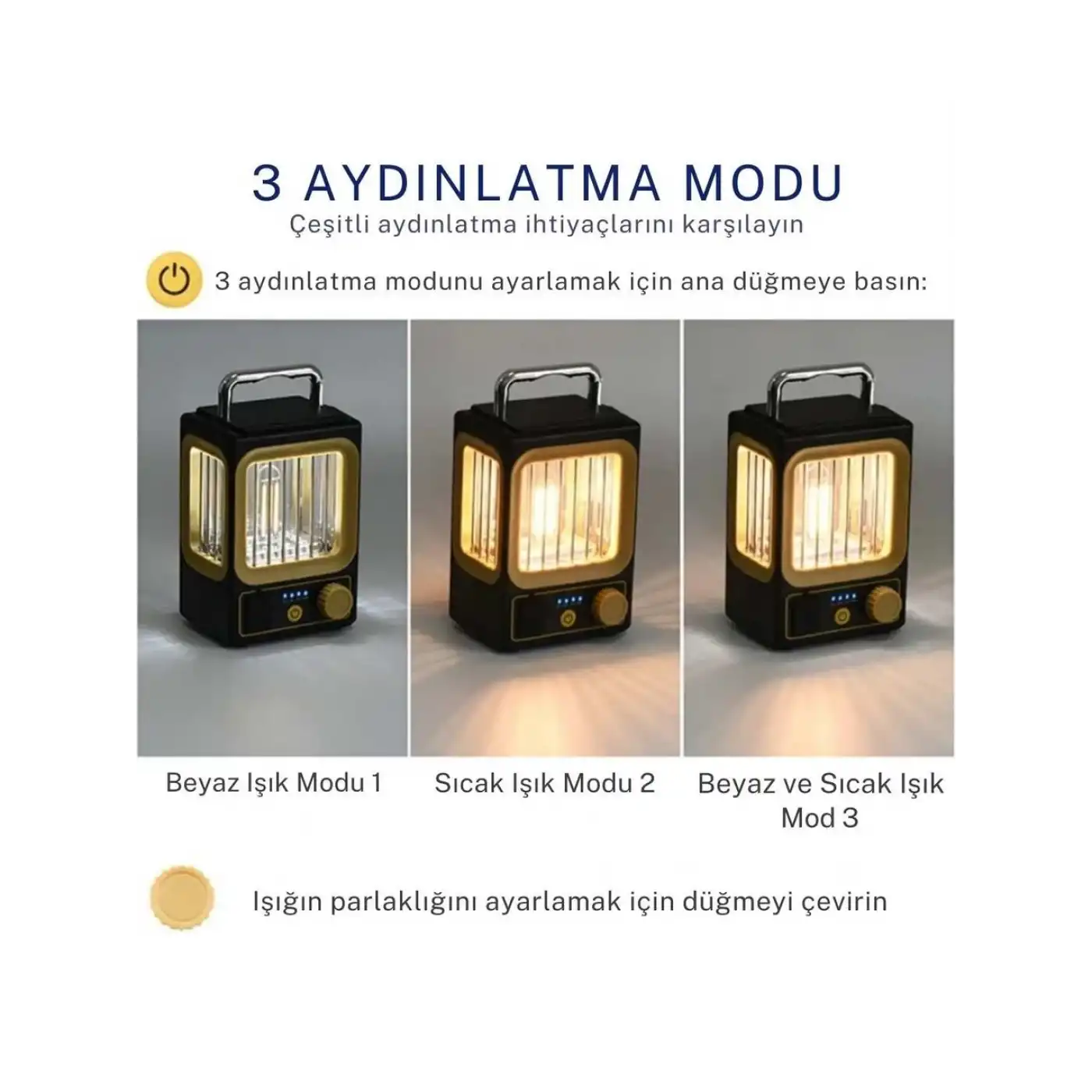 Ampul Solar Şarj Edilebilir 12 Led 1 Rustikli Led Kamp Lambası