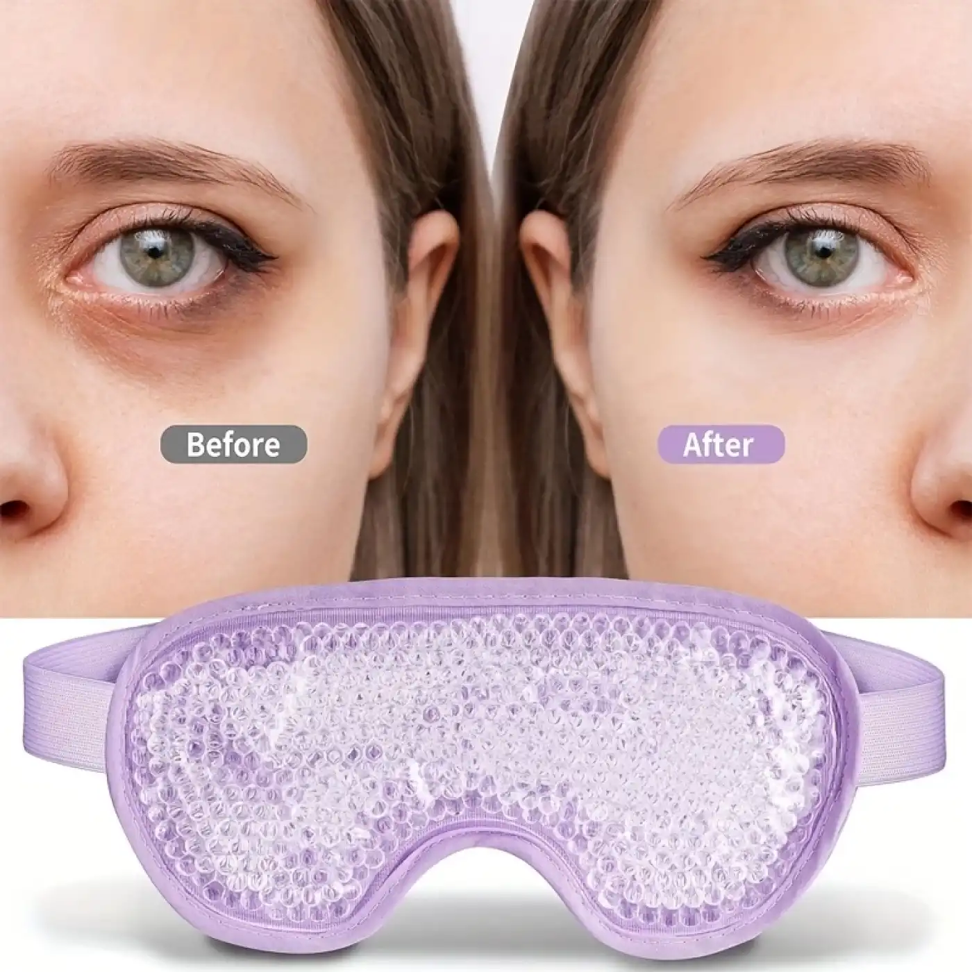 Sıcak Ve Soğuk Boncuklu Buz Jeli Terapi Göz Maskesi (Mor)