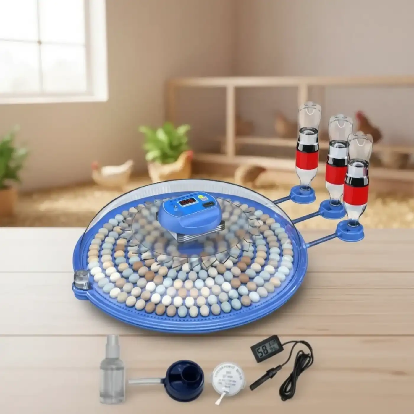 80 ve 240 Kapasiteli Fonksiyonel Tam Otomatik Kuluçka Papağan Mini Kuş Tavuk Kaz Ördek Uyumlu