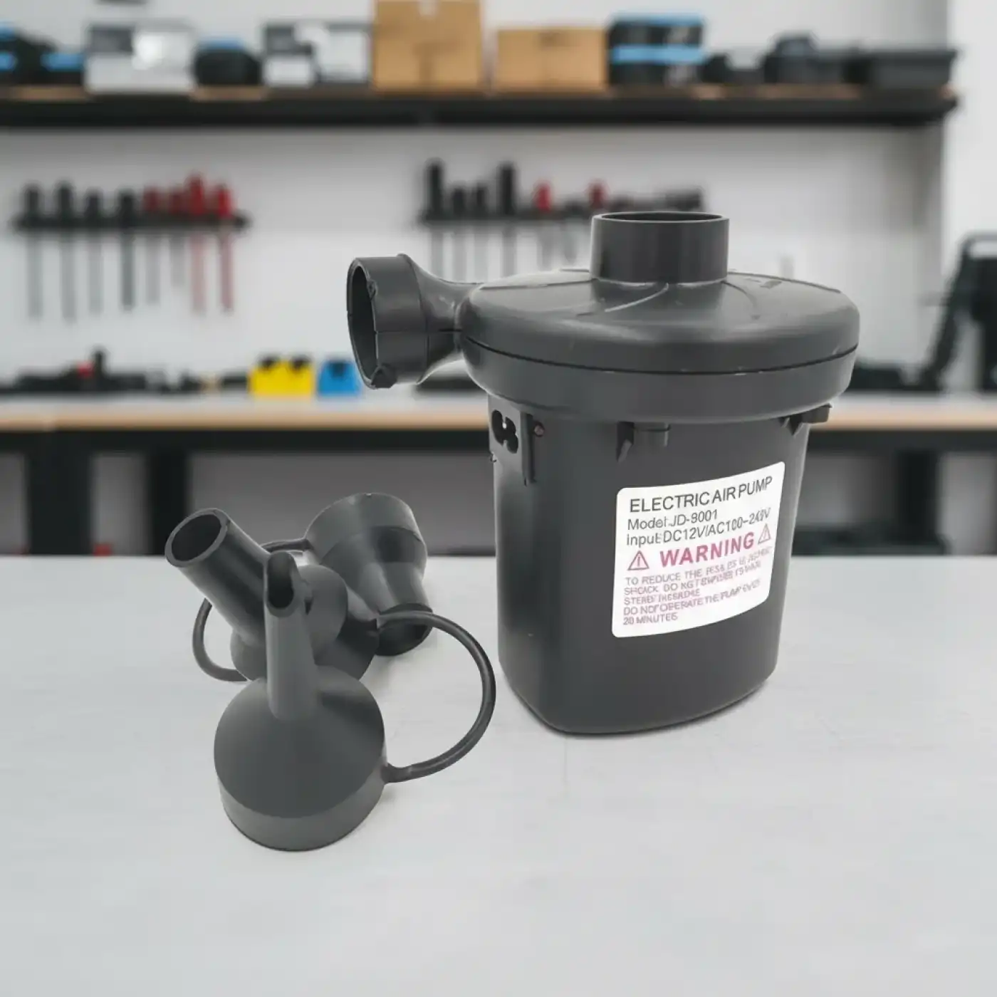 Taşınabilir Elektrikli Hava Kompresörü - Şişme Yatak ve Lastik Şişirme Pompası, Vakumlu Poşet Aparatlı