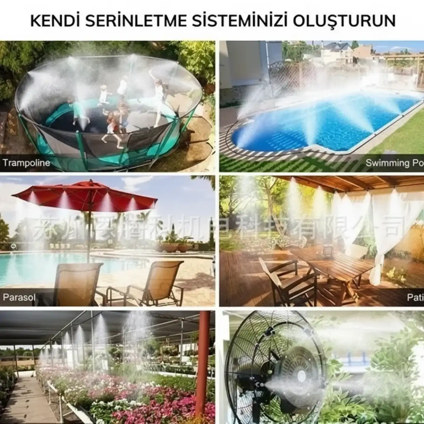 10 Metre Kendin Yap Açık Alan Serinletme Sistemi - Nozzle Başlıklı Bahçe ve Teras Nemlendirme Seti