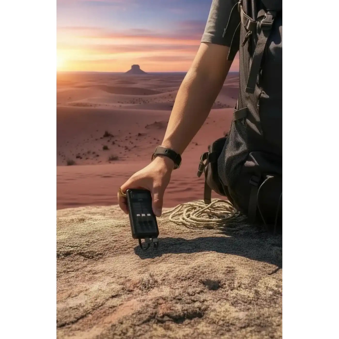 10000mah Güneş Enerjili Taşınabilir Şarj Cihazı - Çift Led Fenerli, Lcd , 2 Usb-C Powerbank