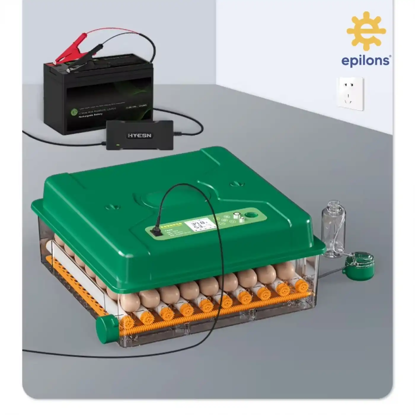 EP-120 Yumurta Kapasiteli Tam Otomatik Kuluçka Makinesi - Yeni Nesil Harici Suluklu, Dijital Nem ve Sıcaklık Göstergeli