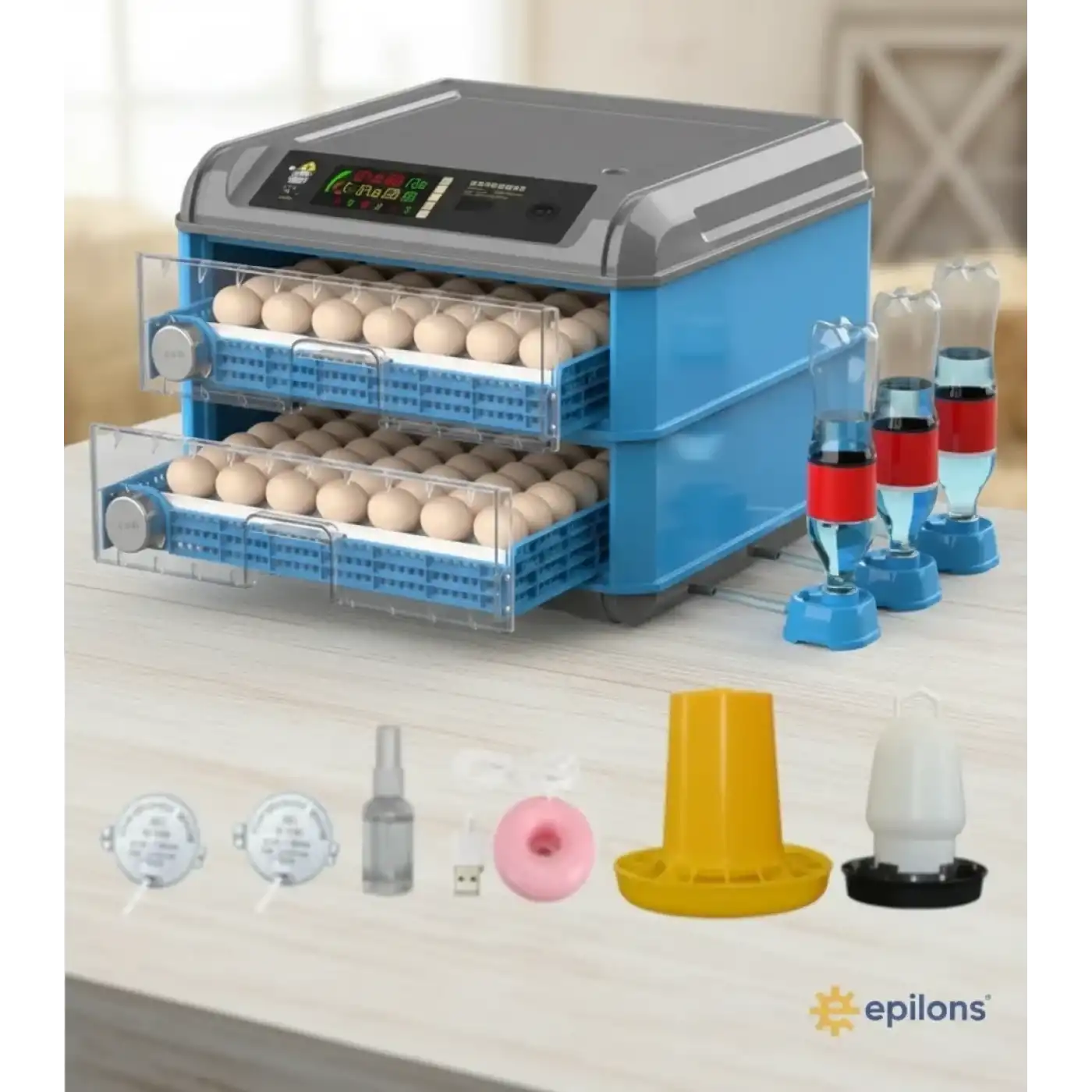 Tam Otomatik 128 Yumurta Kapasiteli Kuluçka Makinesi - Civciv Kaz Hindi Ördek İÇİM Wifi Kameralı