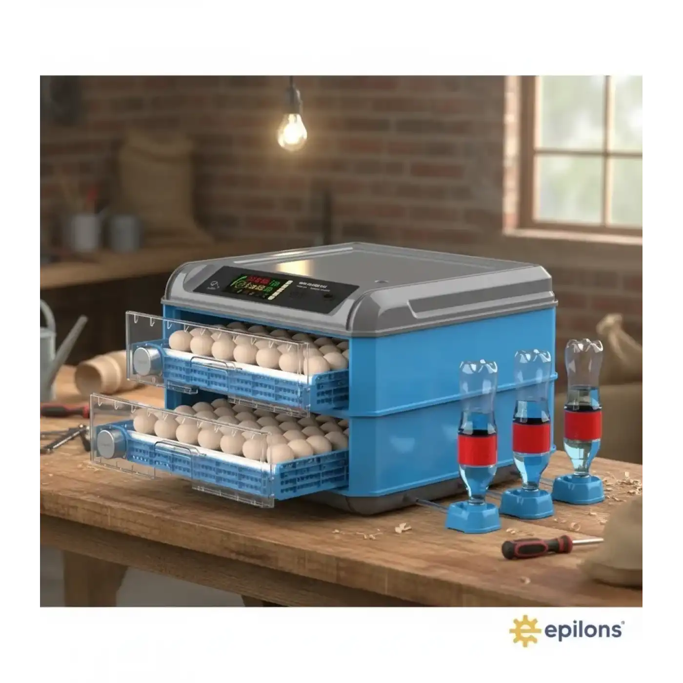 Tam Otomatik 128 Yumurta Kapasiteli Kuluçka Makinesi - Civciv Kaz Hindi Ördek İÇİM Wifi Kameralı