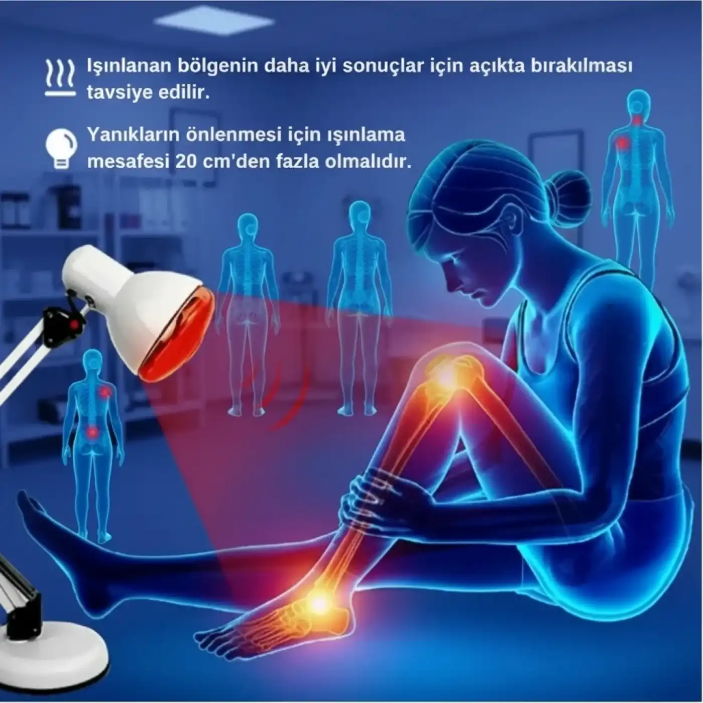 150w Kızılötesi (infrared) Isıtıcılı Fizik Tedavi Lambası (Kırmızı Işık) E27 (Kalın Duy)