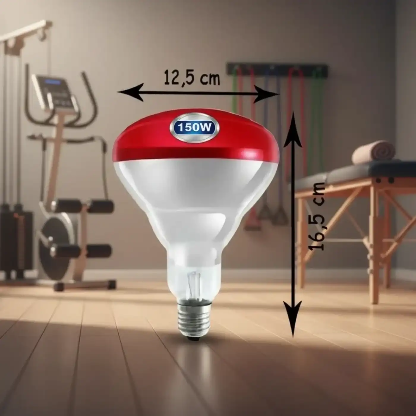 150w Kızılötesi (infrared) Isıtıcılı Fizik Tedavi Lambası (Kırmızı Işık) E27 (Kalın Duy)