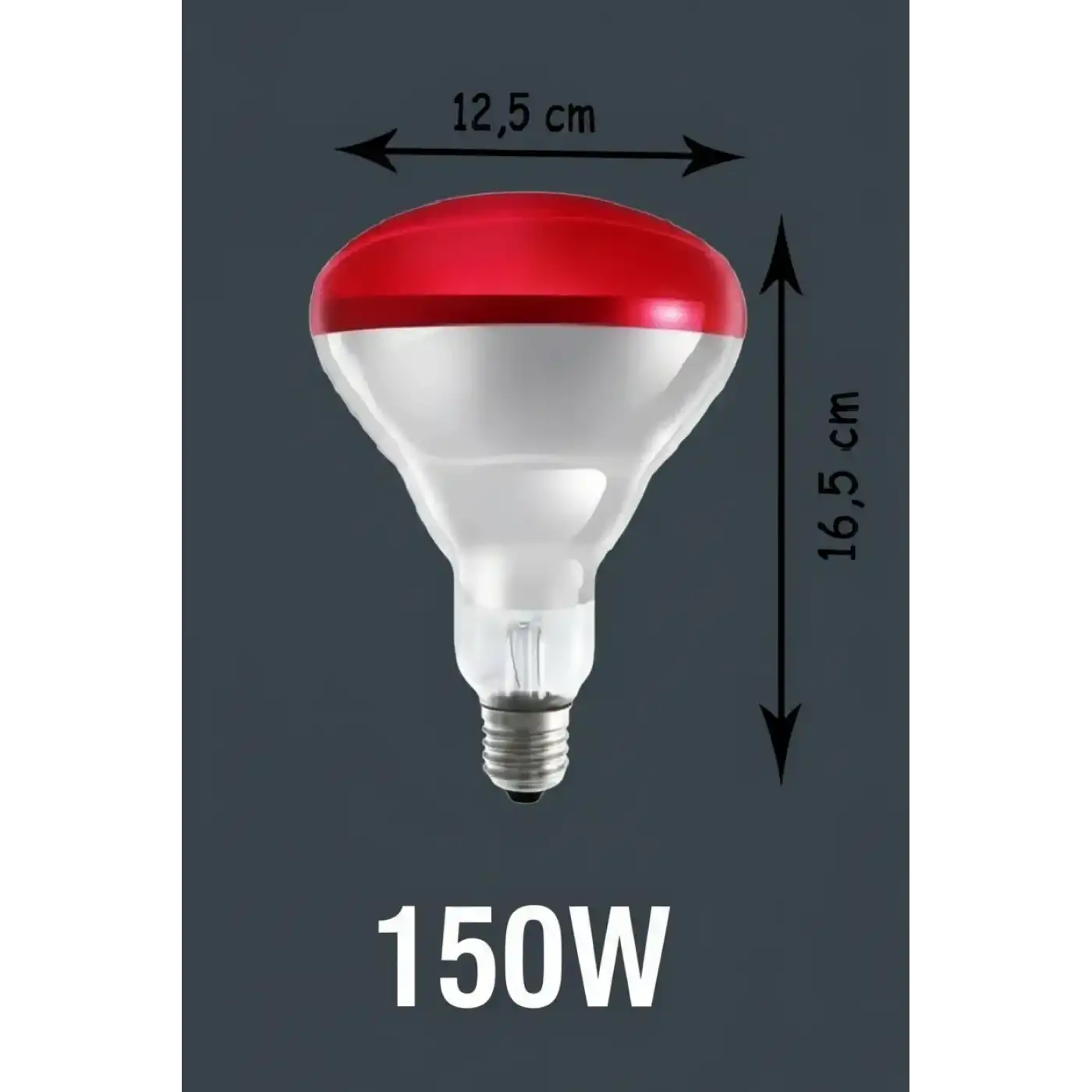 150W Kızılötesi (infrared) Isıtıcılı Hayvan Isıtma ve Kuluçka Lambası (Kırmızı Işık) E27 (Kalın Duy)