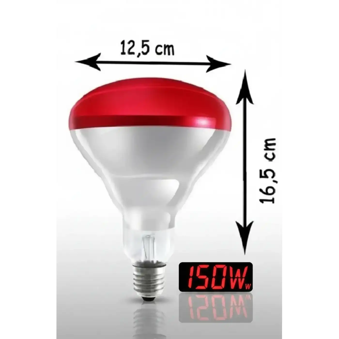 (6 Adet) 150W Kızılötesi Isıtıcılı Hayvan Isıtma ve Kuluçka Lambası (Kırmızı Işık) E27 (Kalın Duy)