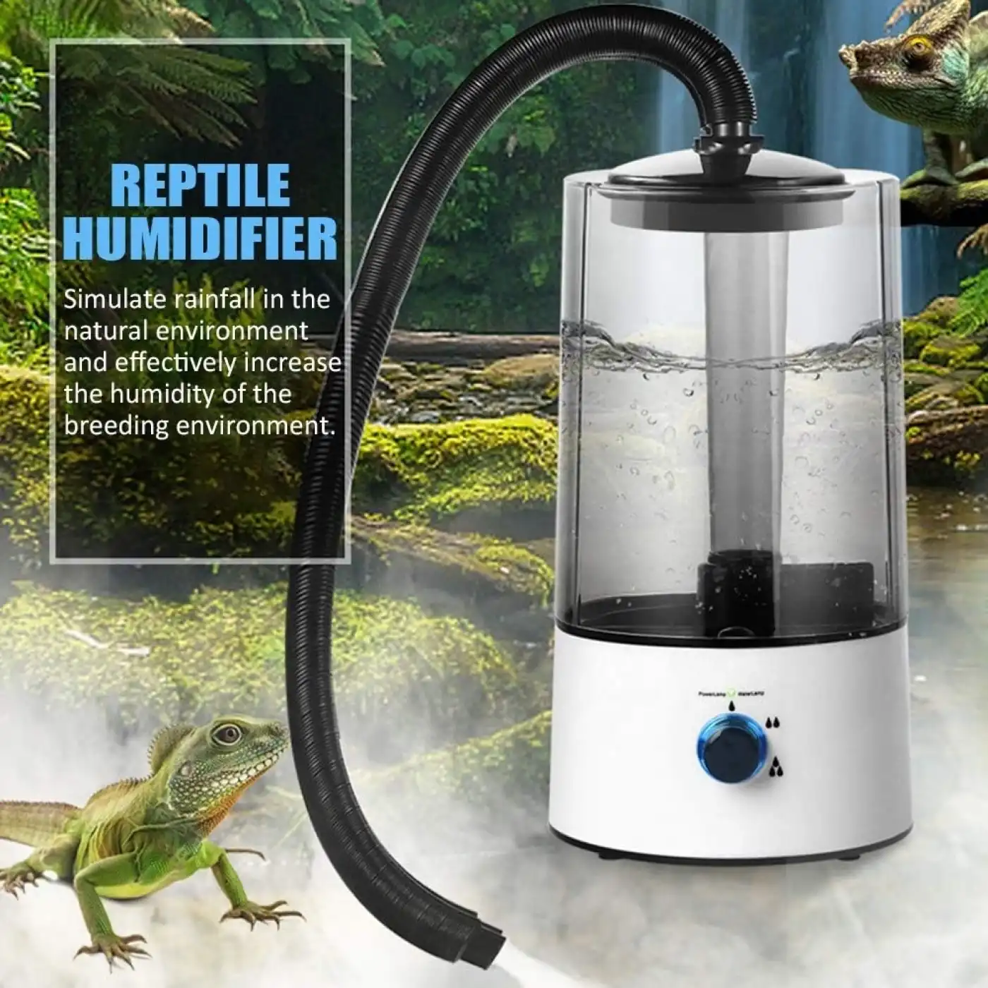 Sürüngen Teraryumu Nemlendirici Sis Makinesi - Ultrasonik Otomatik Buhar Üretici | Bukalemun, İguana, Gecko İçin