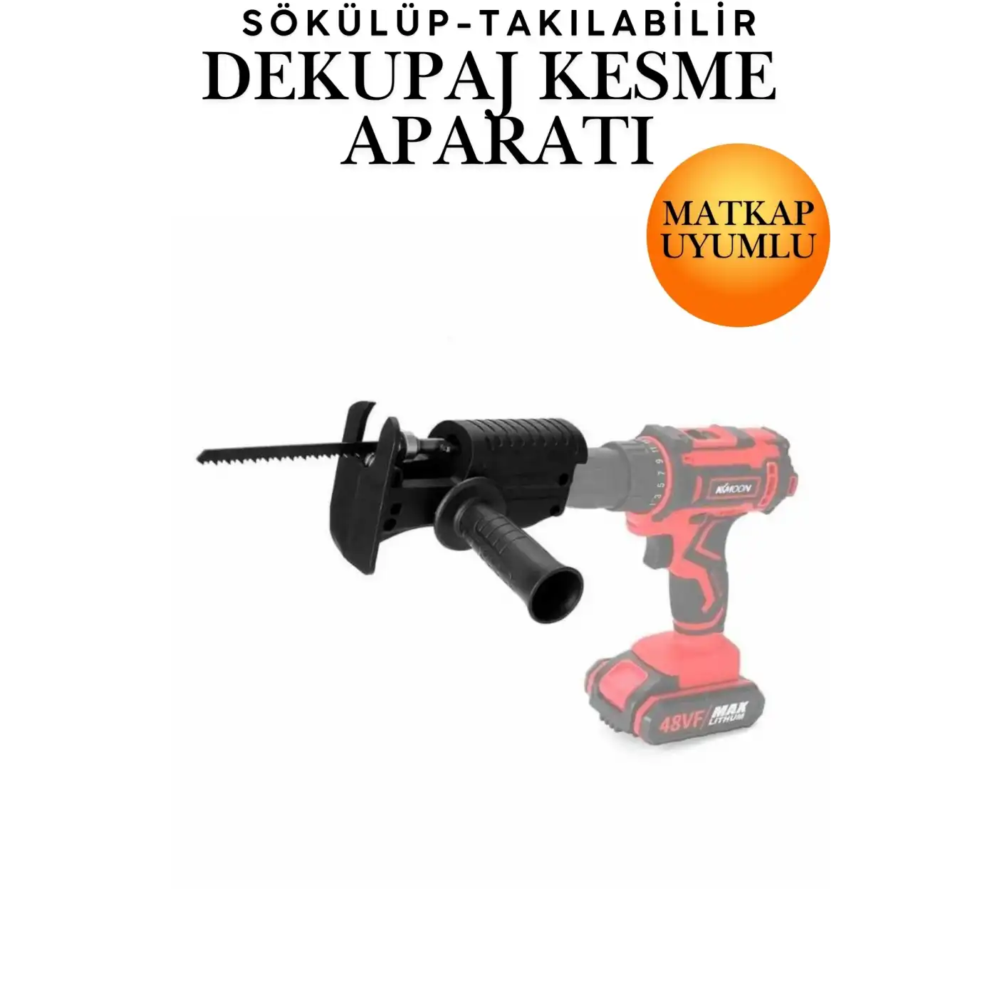 Matkap Ucuna Takılabilen 3 Bıçaklı Ahşap Plastik Alüminyum Metal Dekupaj Kesme Aparatı