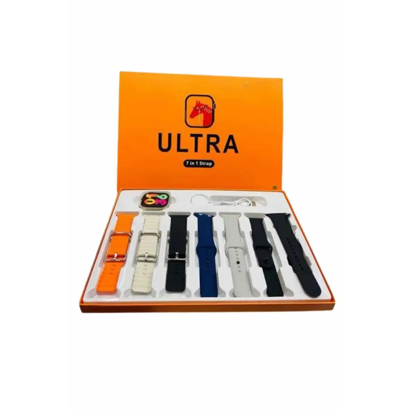 7 Kordonlu Akıllı Saat Plastik Kordon Hasır Kordon Çelik Kordon