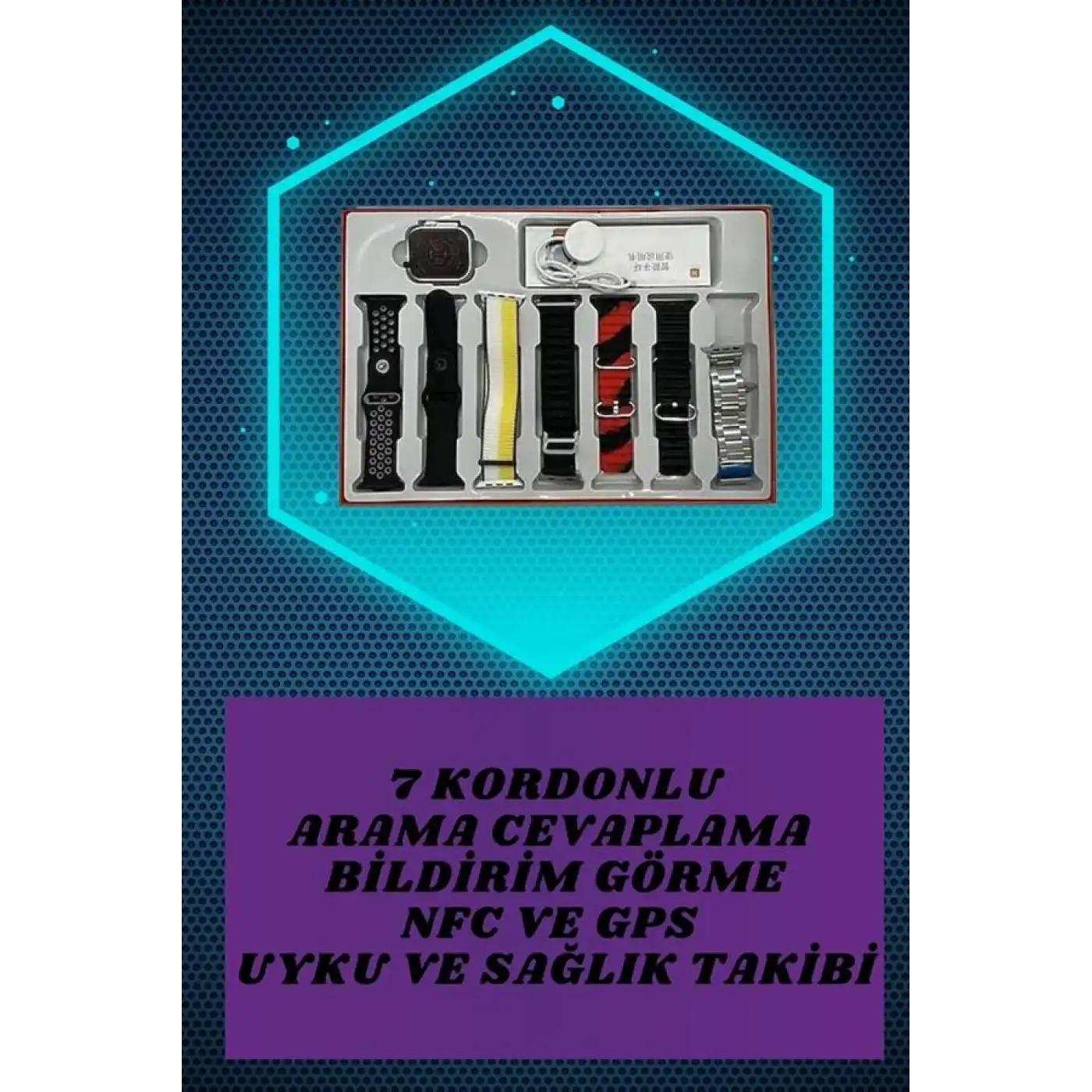 7 Kordonlu Akıllı Saat Ve 2.Nesil Kulaklık Yüksek Ses Kaliteli Uzun Pil Ömrü
