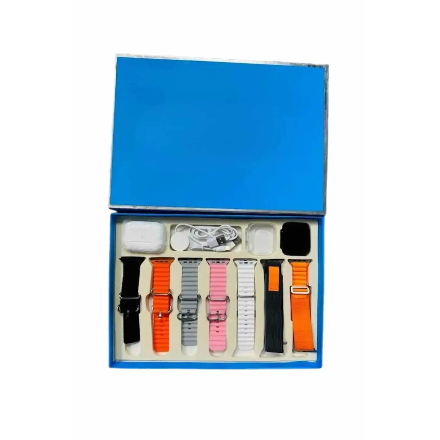 7 Kordonlu Unisex Akıllı Saat Çoklu Kordon Seçeneği Amoled Ekran