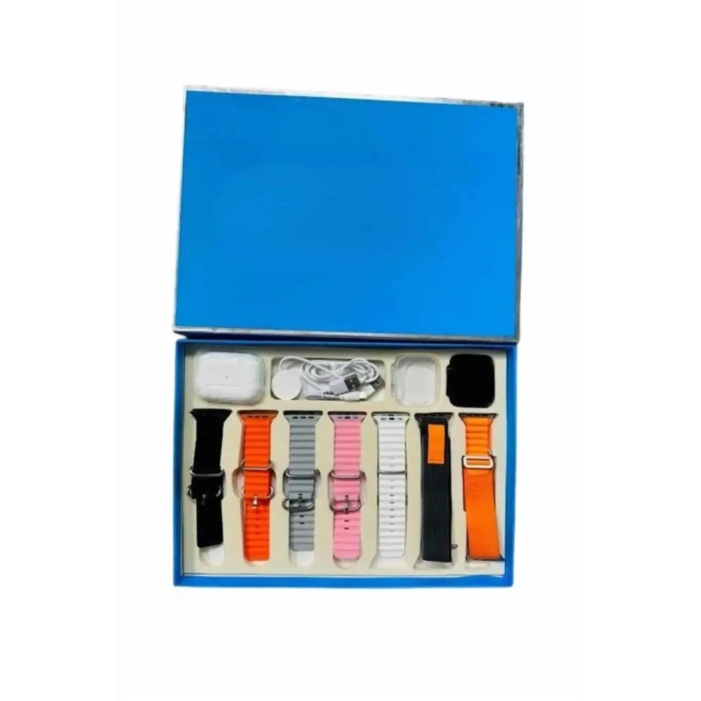 7 Kordonlu Unisex Akıllı Saat Çoklu Kordon Seçeneği Amoled Ekran