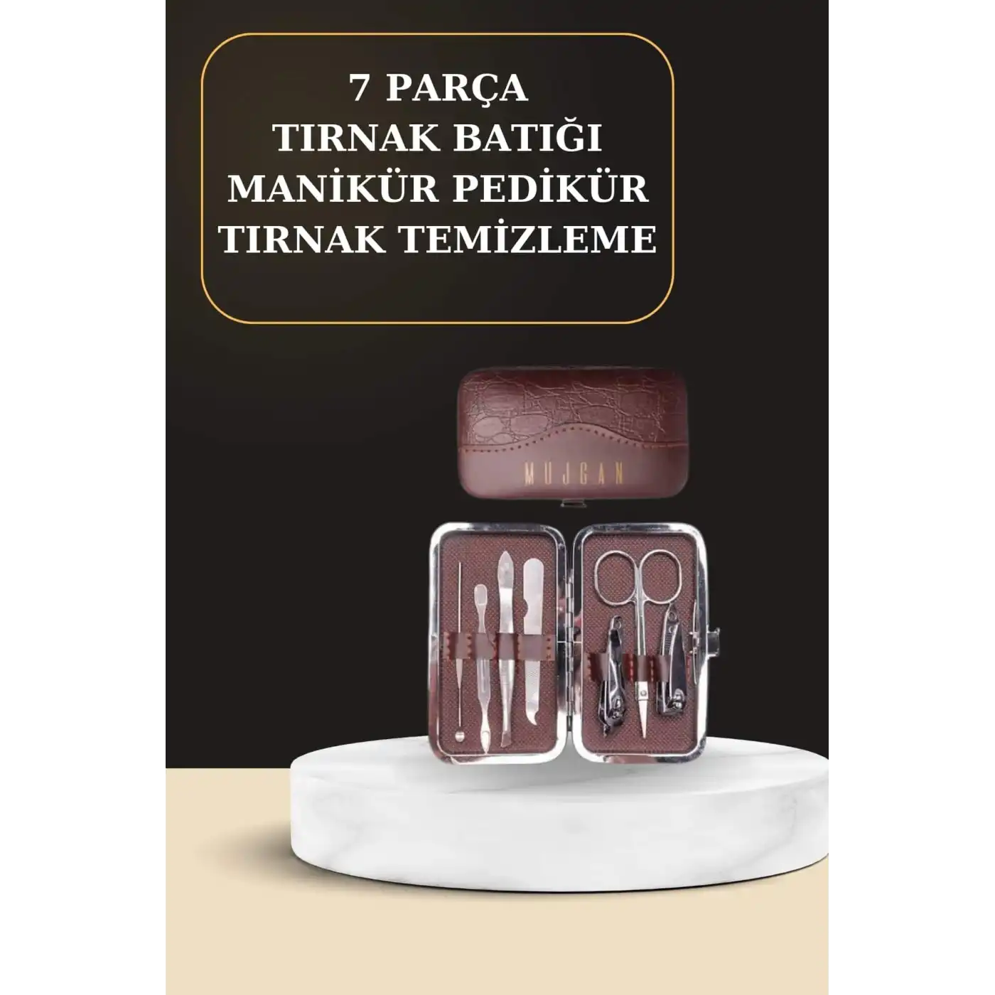 7 Parça Manikür Pedikür Seti El Ayak Bakımı Çantalı Paslanmaz Çelik
