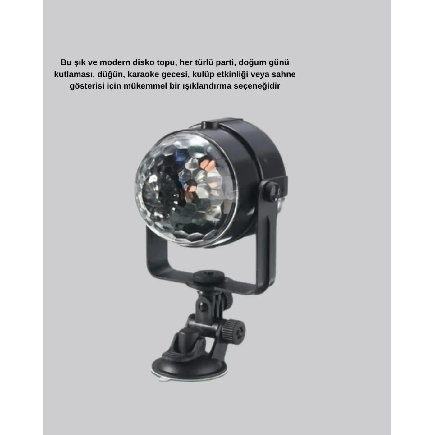 7 Renk Modlu Müzik Sensörlü Disko Topu – LED Işıklı Parti Aydınlatması