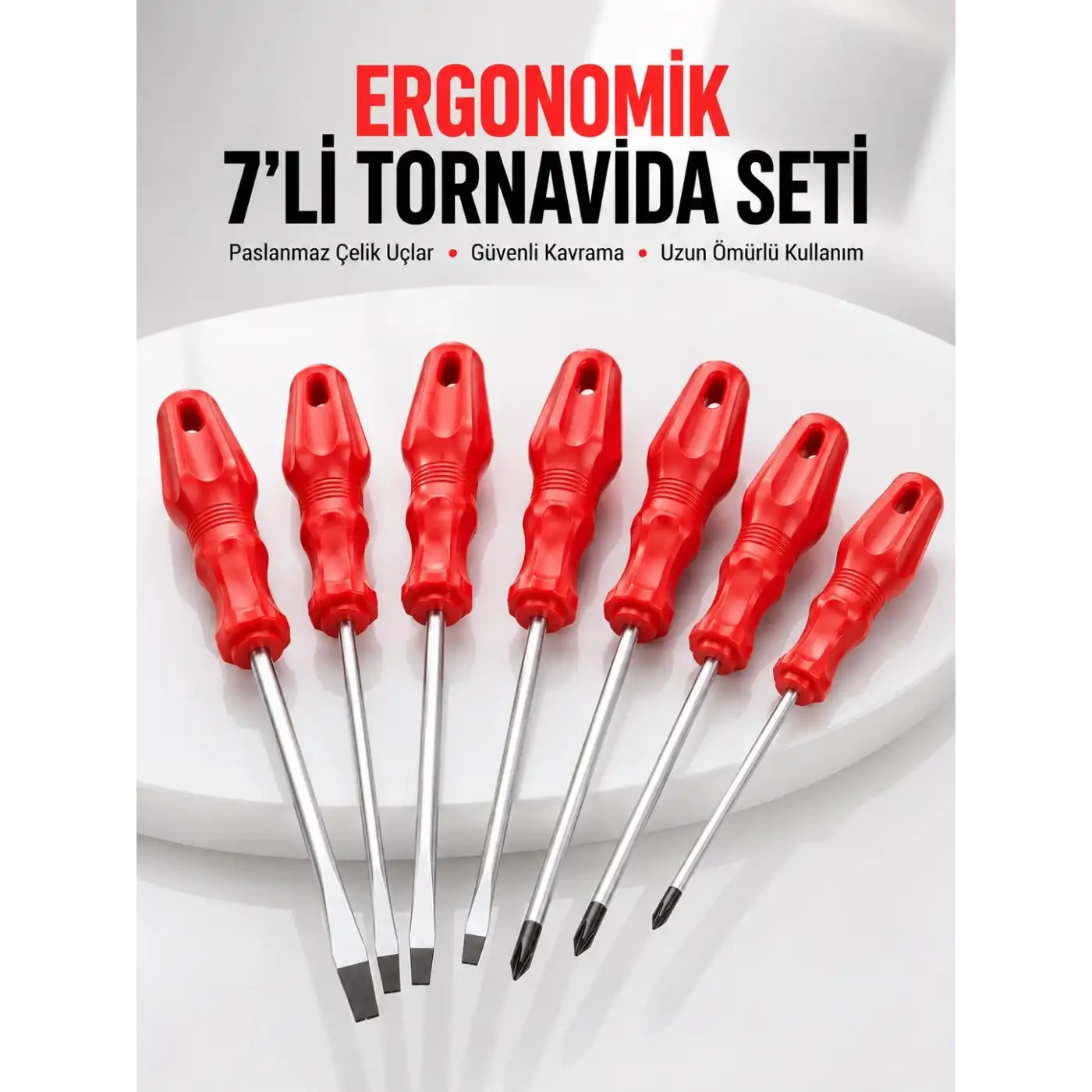 7li Tornavida Seti Düz ve Yıldız Uçlu Çok Amaçlı Kullanım
