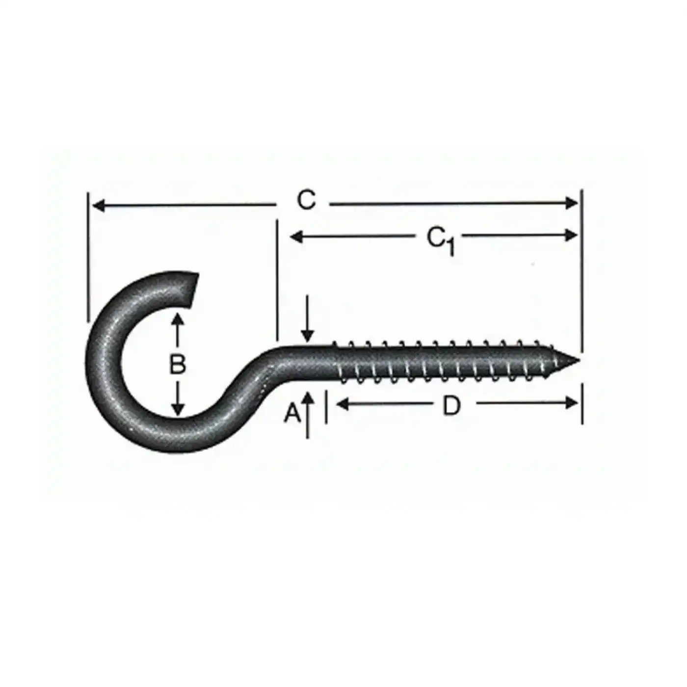 Açık Piton, Kanca, Çengel 18x60 - 144 Adet
