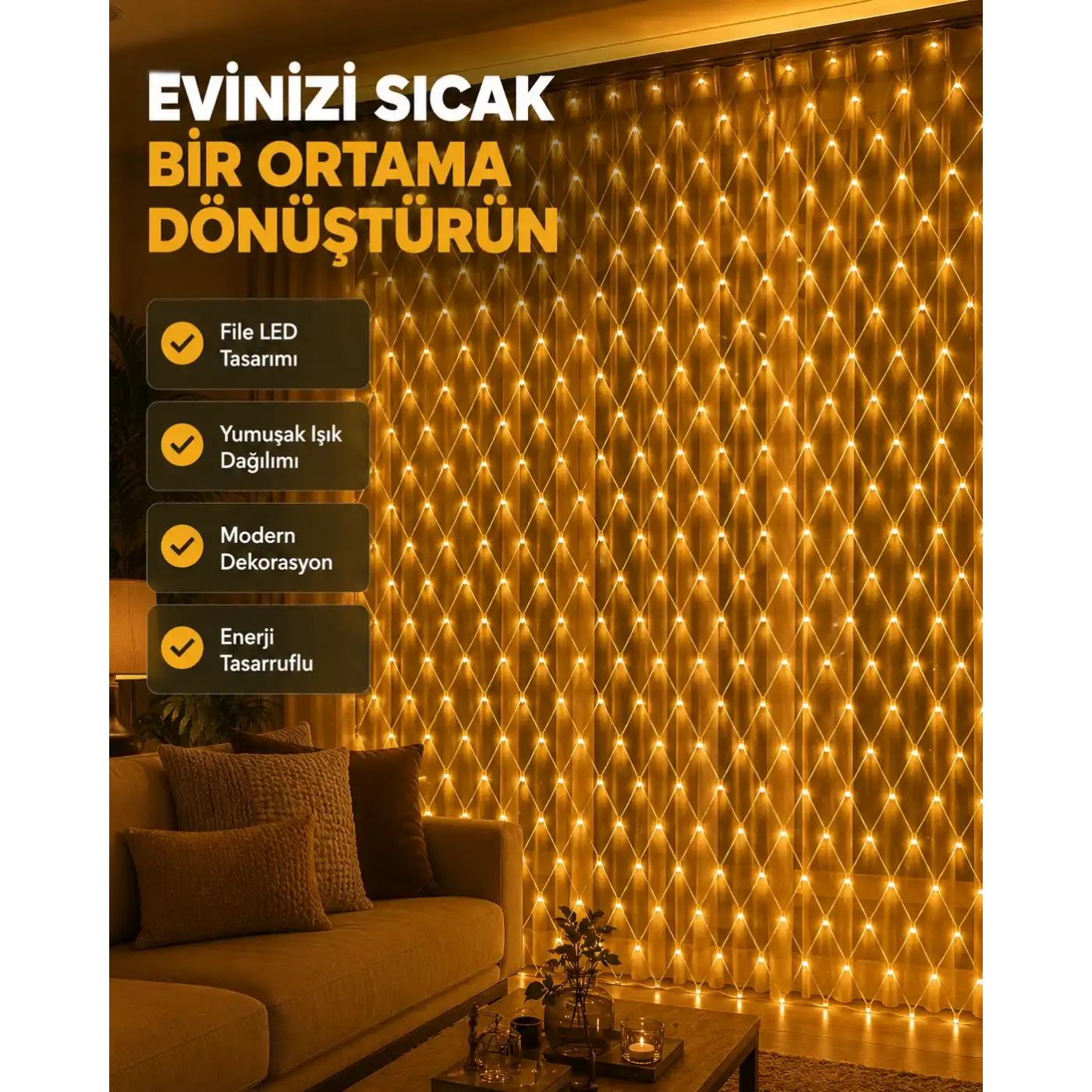 Ağ Şeklinde LED File Işık Dekoratif Ortam Aydınlatma Bahçe Balkon Süsü