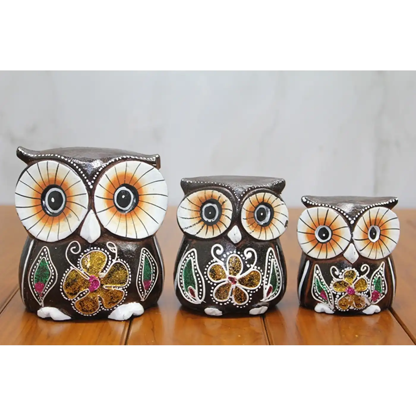 Ahşap 3lü Baykuş Seti Model 1